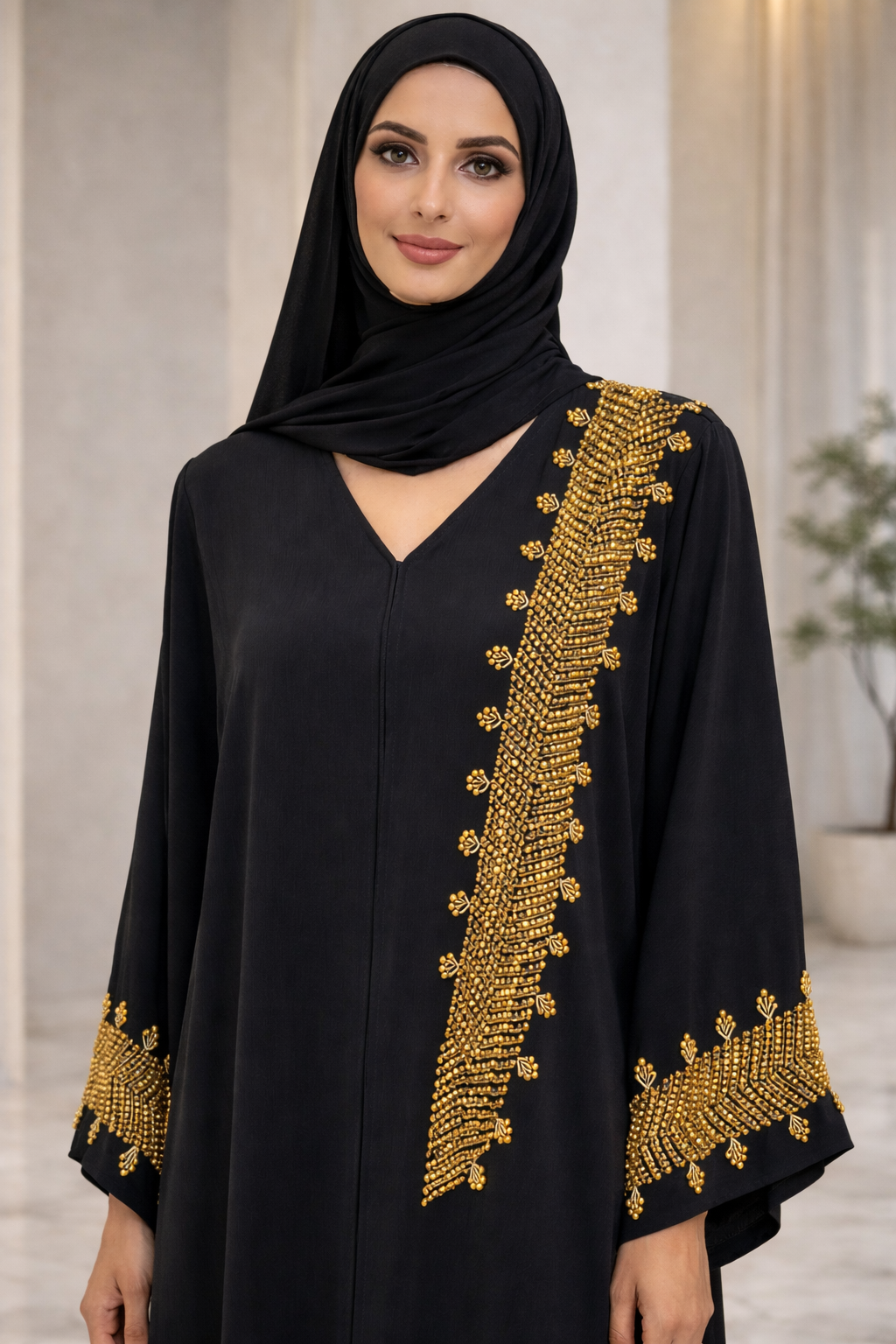 Dubai Fancy Hand Beads Palestinian Luxury Modest Fashion Abaya