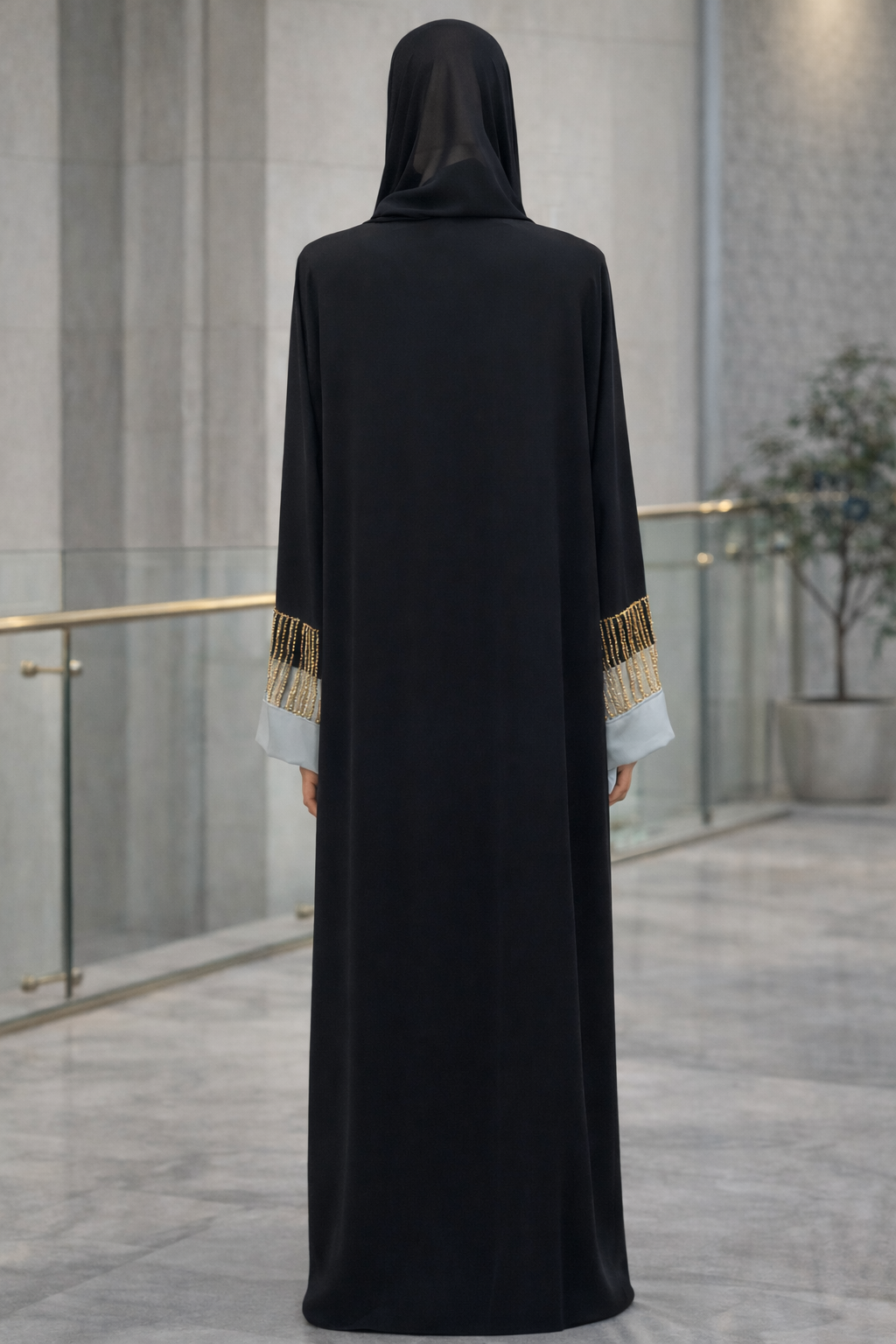 Fancy Beads Dubai Abaya: The Relaxed Fit Lets You Move with Comfort