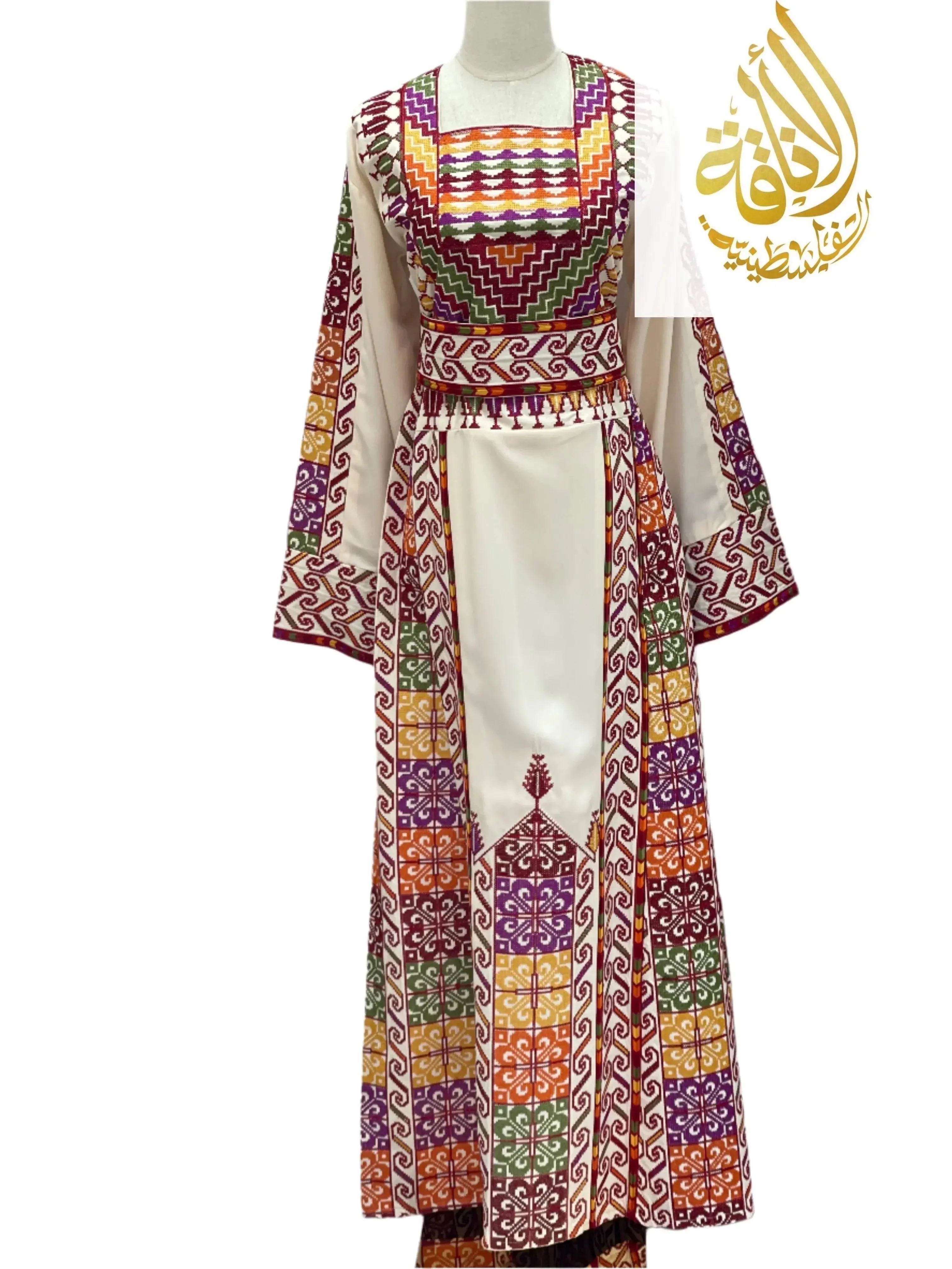 Embroidered Hearts Thoub: Timeless Elegance & Modern Charm Palestinian Elegance