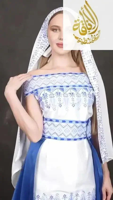 Exquisite Elegance: Embroidered Dress With Skirt Palestinian Elegance