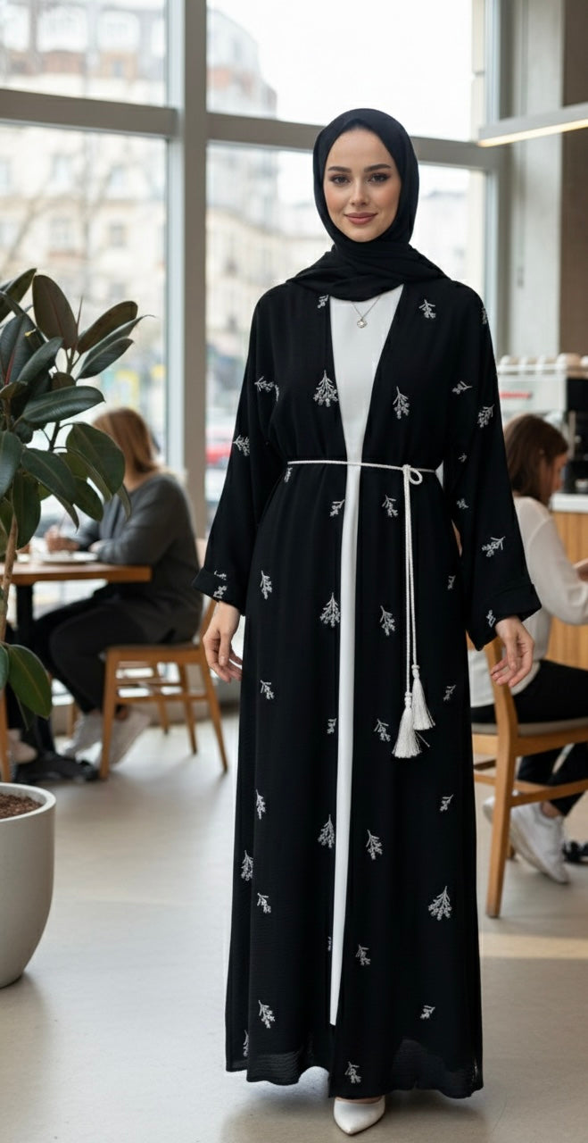 Palm Whisper 3-Piece Abaya Set