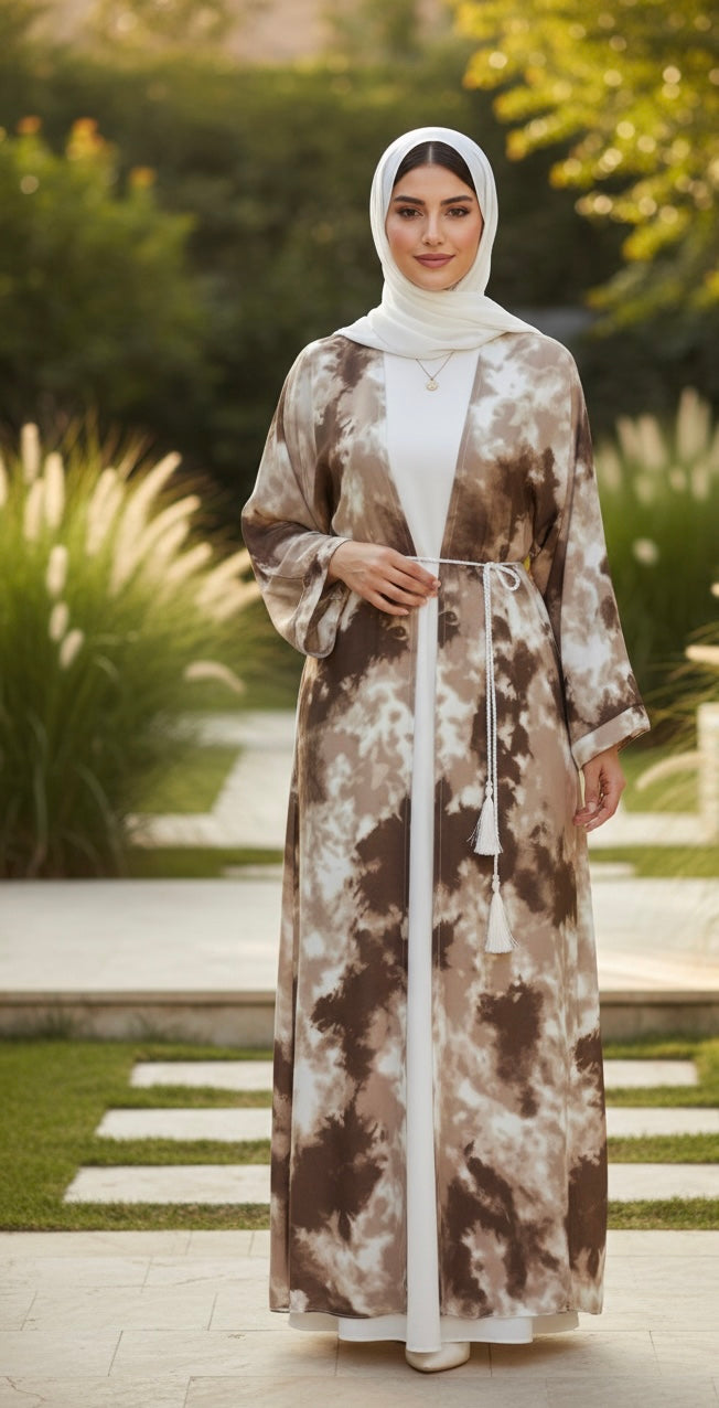 Cloud Marble 3-Piece Abaya Set