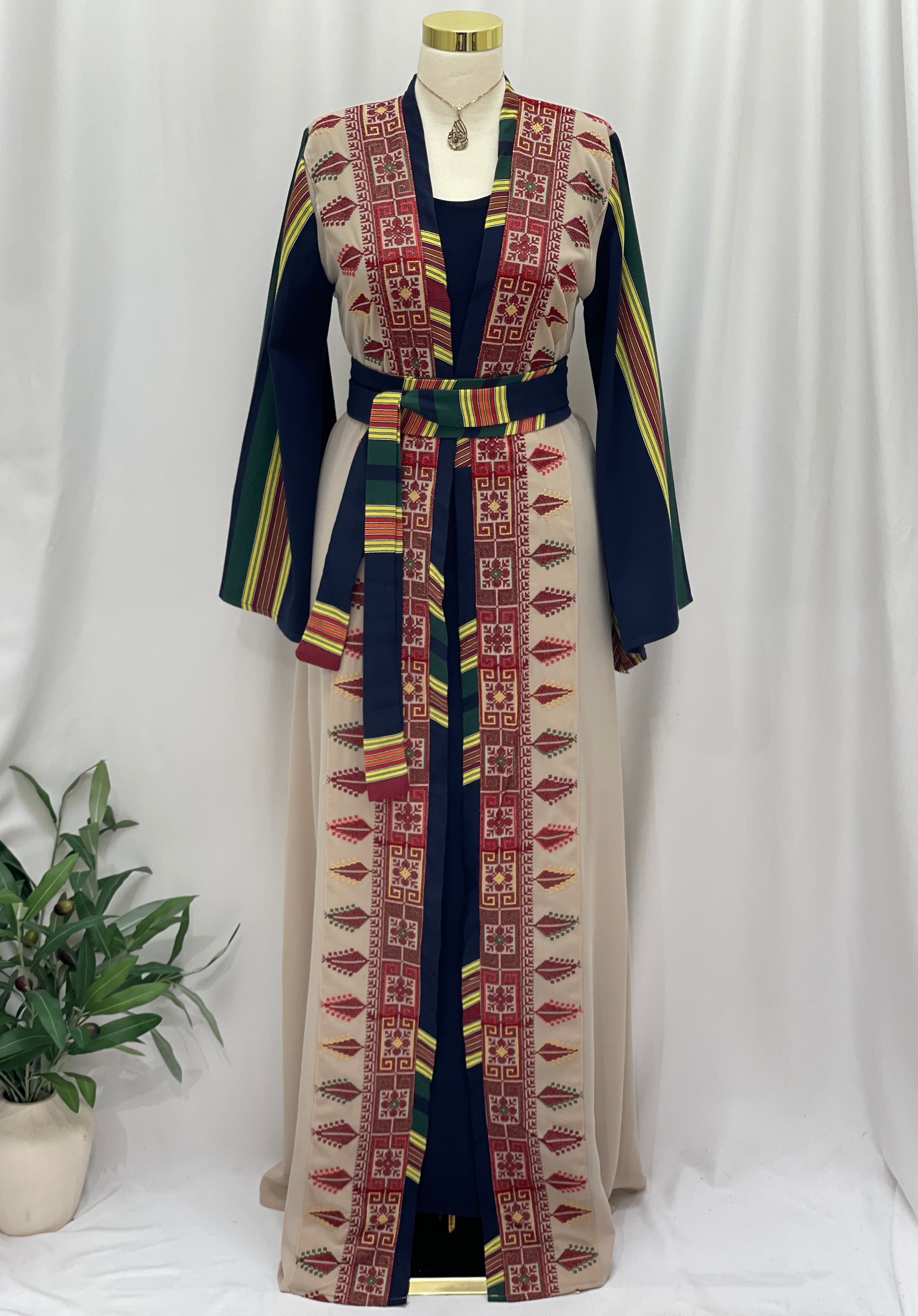 Majdal Heritage Embroidered Chiffon Piece - Cultural Grace