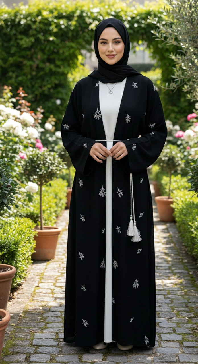 Palm Whisper 3-Piece Abaya Set
