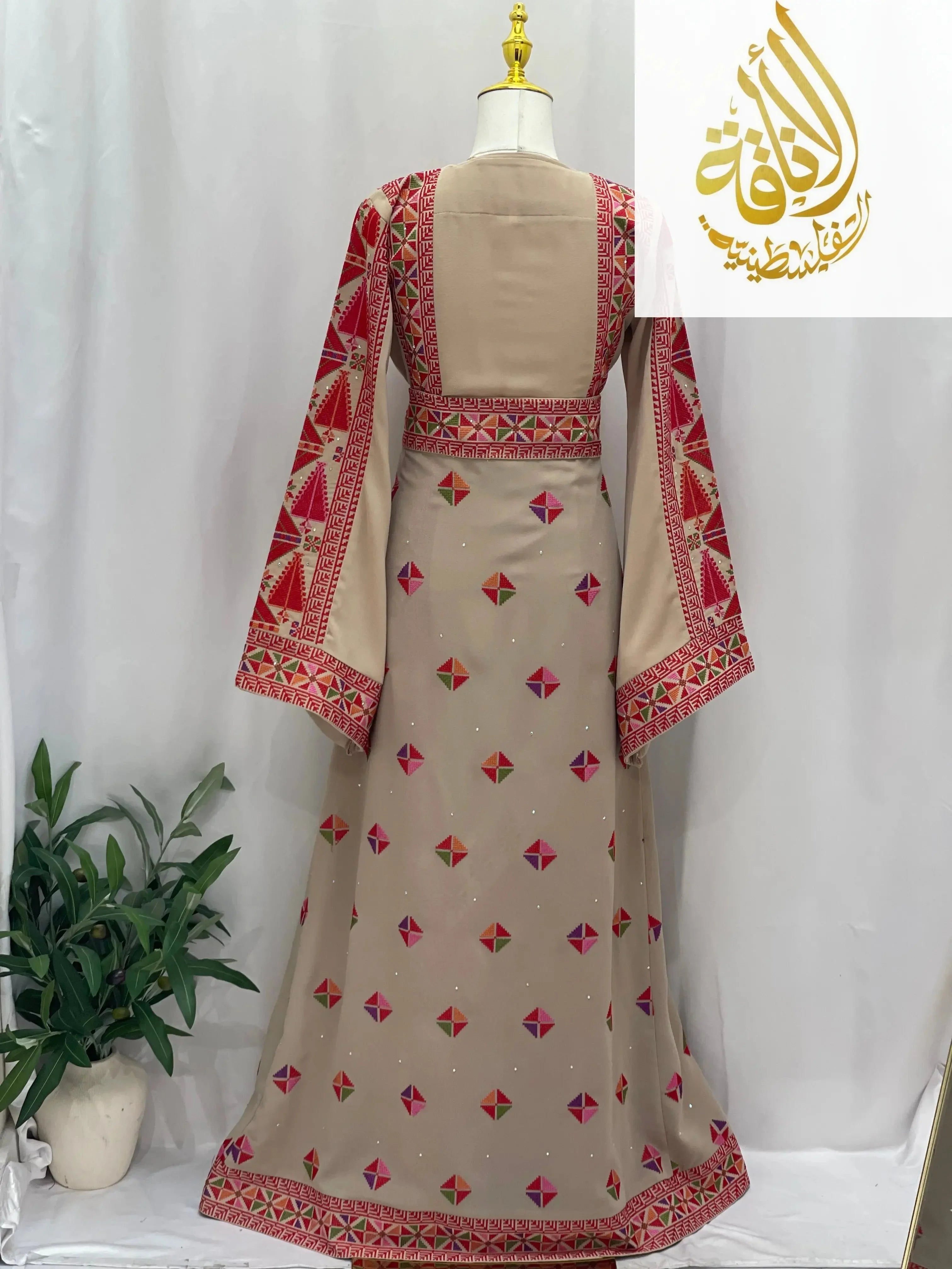 back side of thoub Palestinian dress