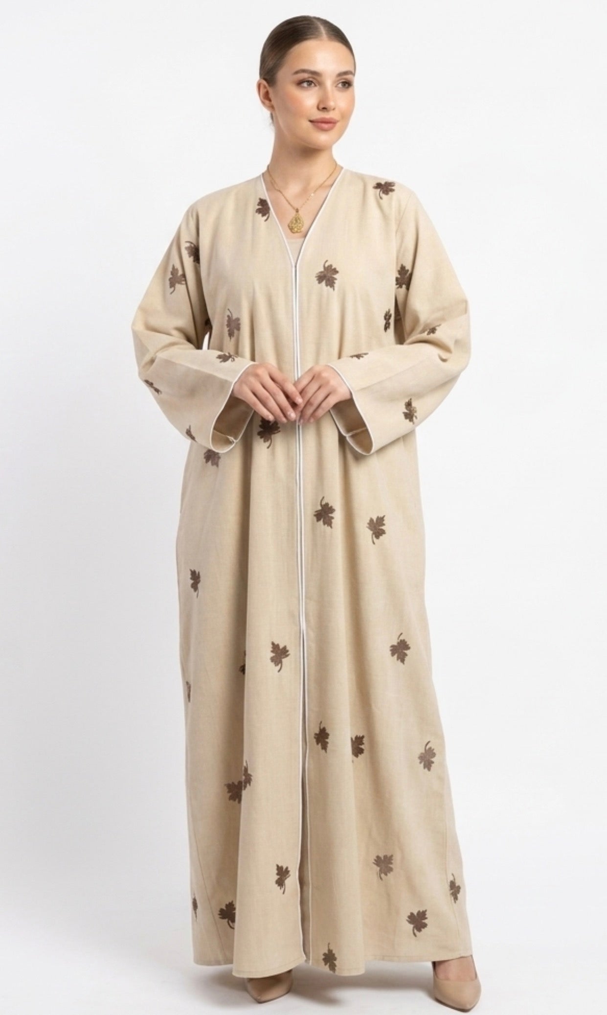 Desert Leaf Linen Dubai Abaya