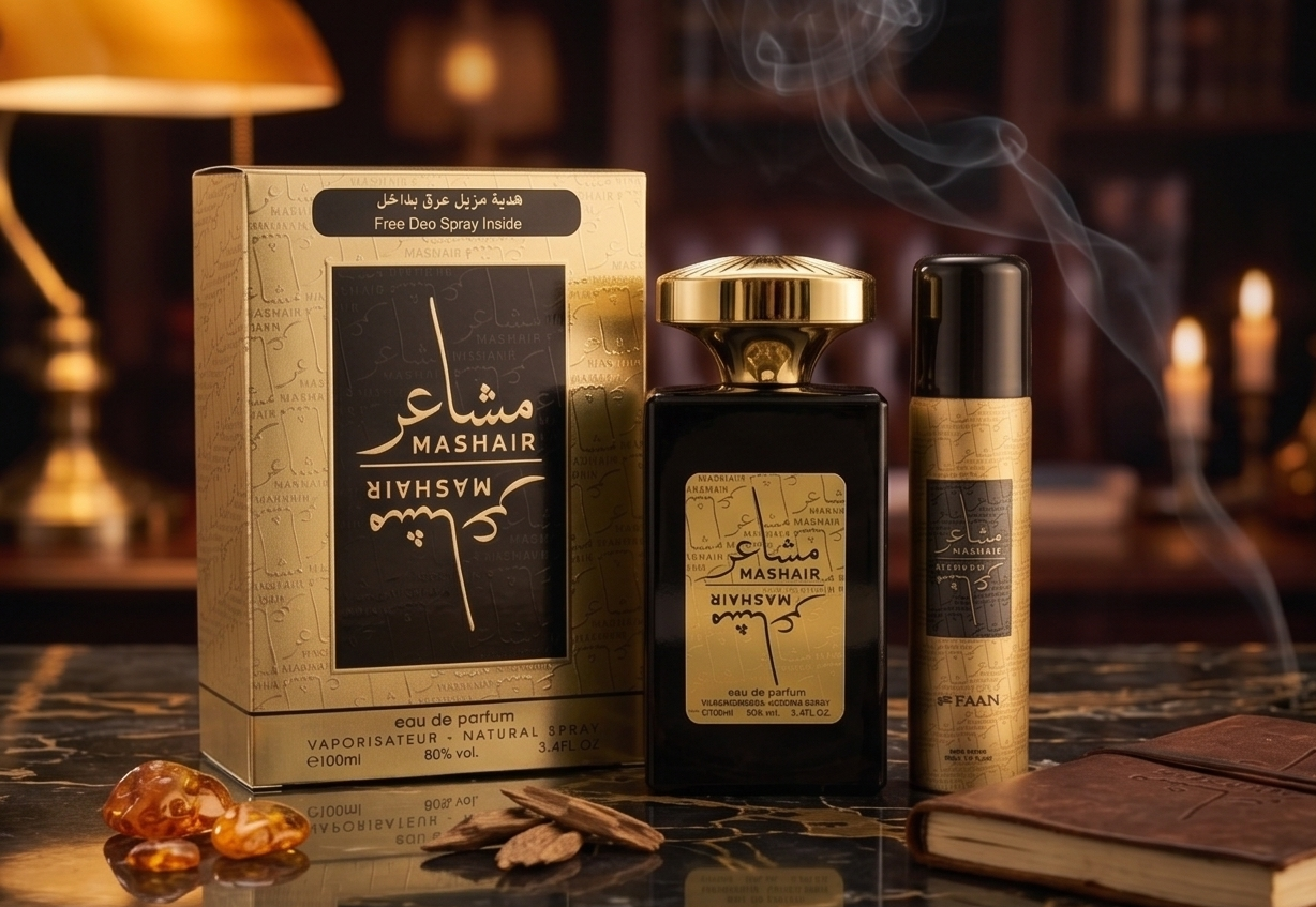 Mashair Eau de Parfum & Free Deo Spray Gift Set – 100ml | Deep Oriental Woods & Spices