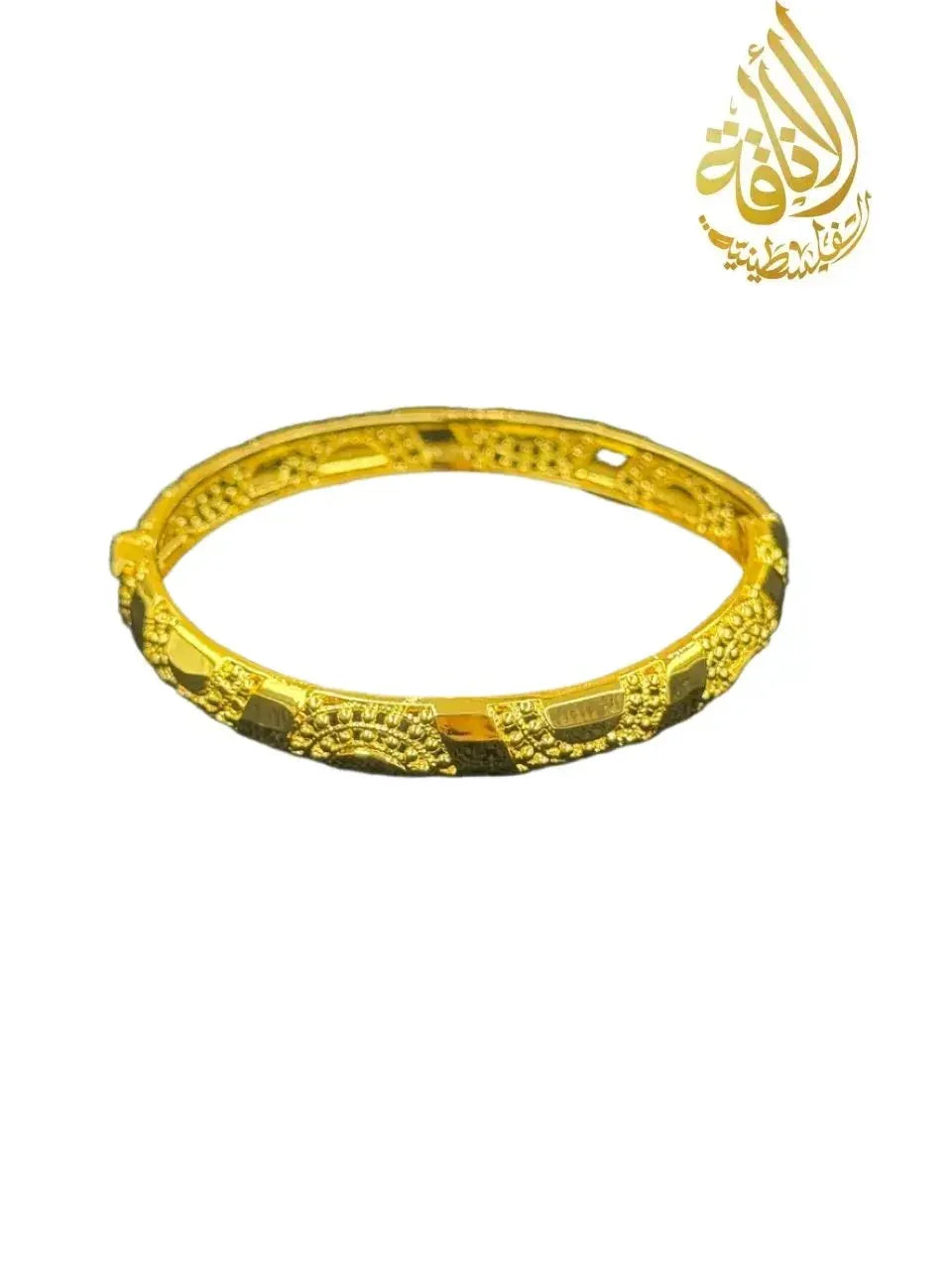 Palestinian Elegance imitated gold bangle bracelet for women with intricate textured design
