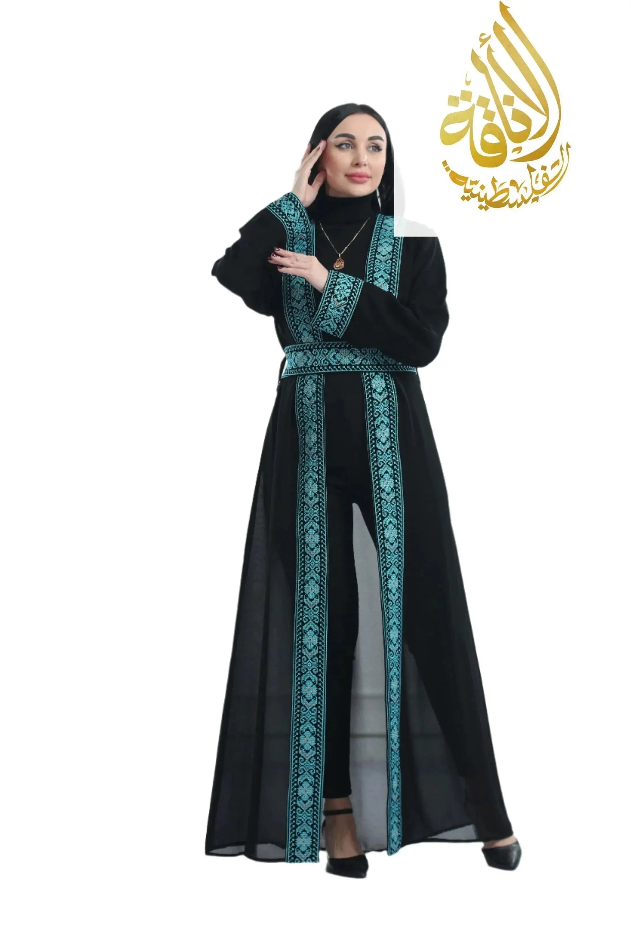 Hala Embroidered Bisht: Luxurious Elegance & Intricate Craftsmanship Palestinian Elegance
