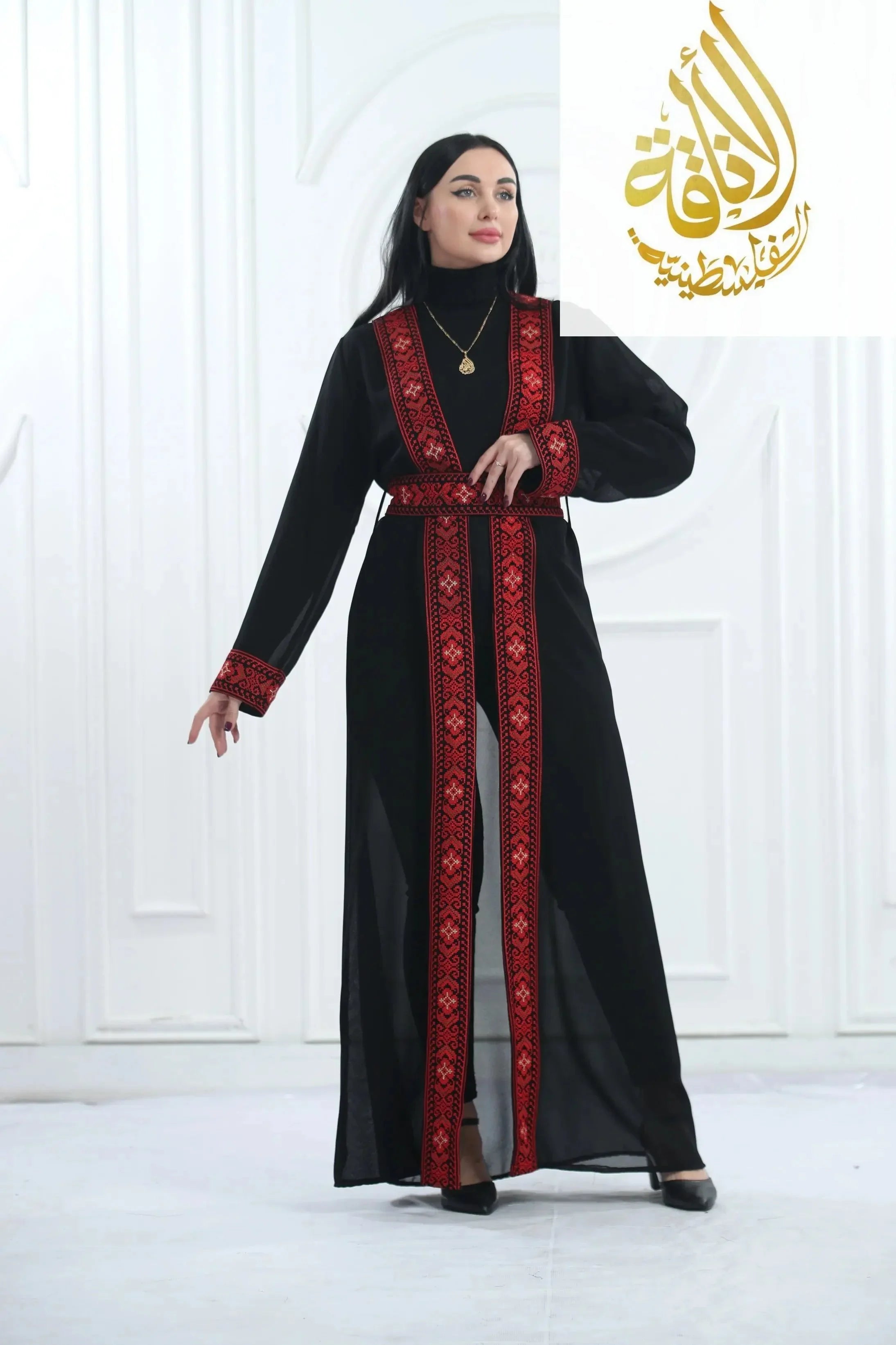 Hala Embroidered Bisht: Luxurious Elegance & Intricate Craftsmanship Palestinian Elegance