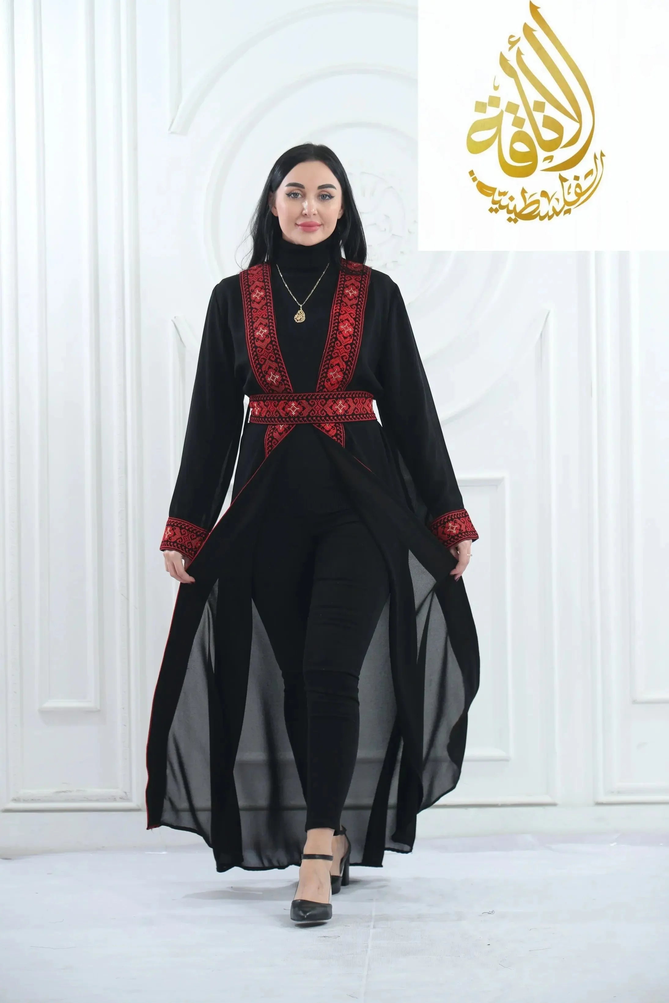 Hala Embroidered Bisht: Luxurious Elegance & Intricate Craftsmanship Palestinian Elegance