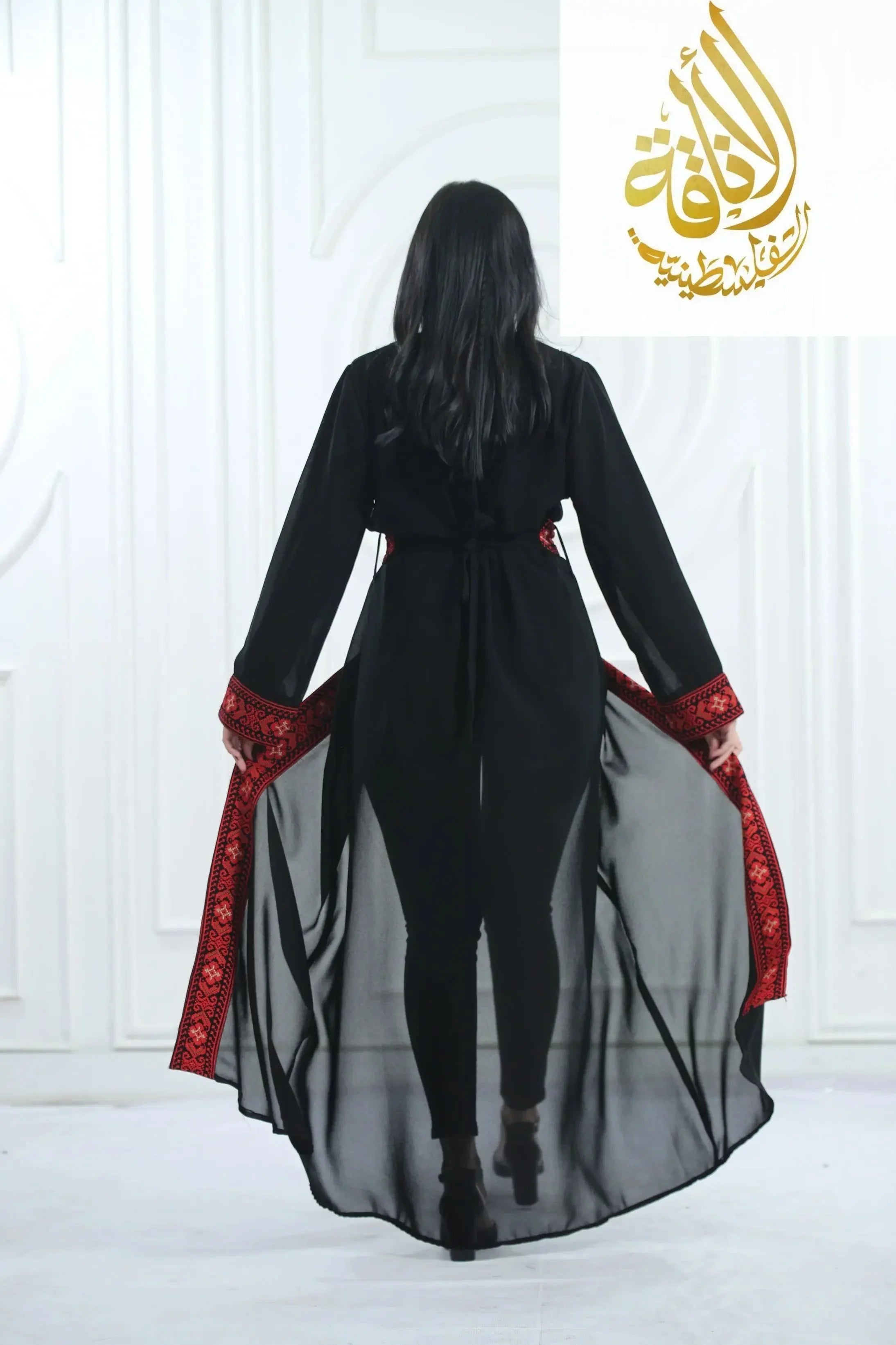 Hala Embroidered Bisht: Luxurious Elegance & Intricate Craftsmanship Palestinian Elegance