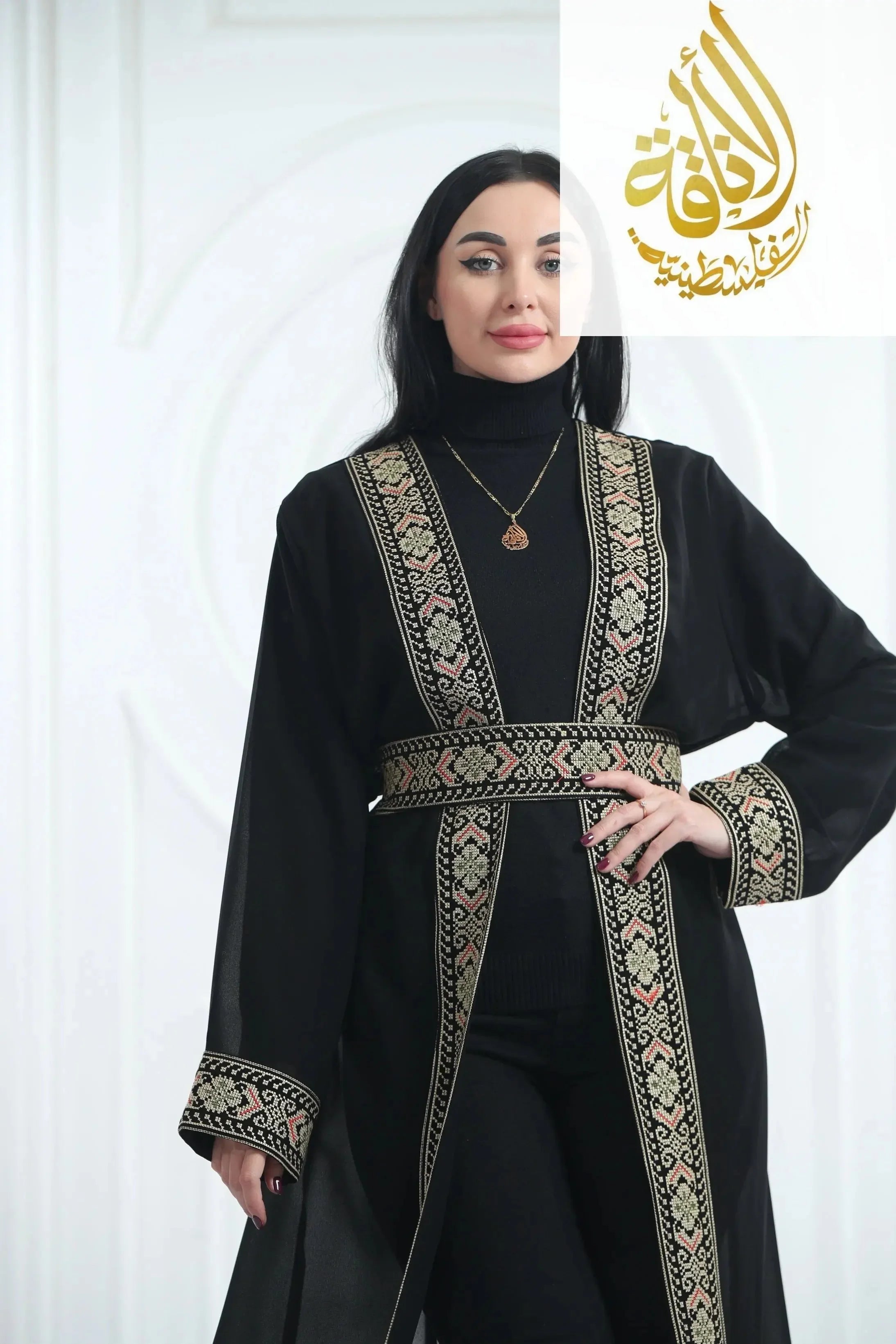 Hala Embroidered Bisht: Luxurious Elegance & Intricate Craftsmanship Palestinian Elegance