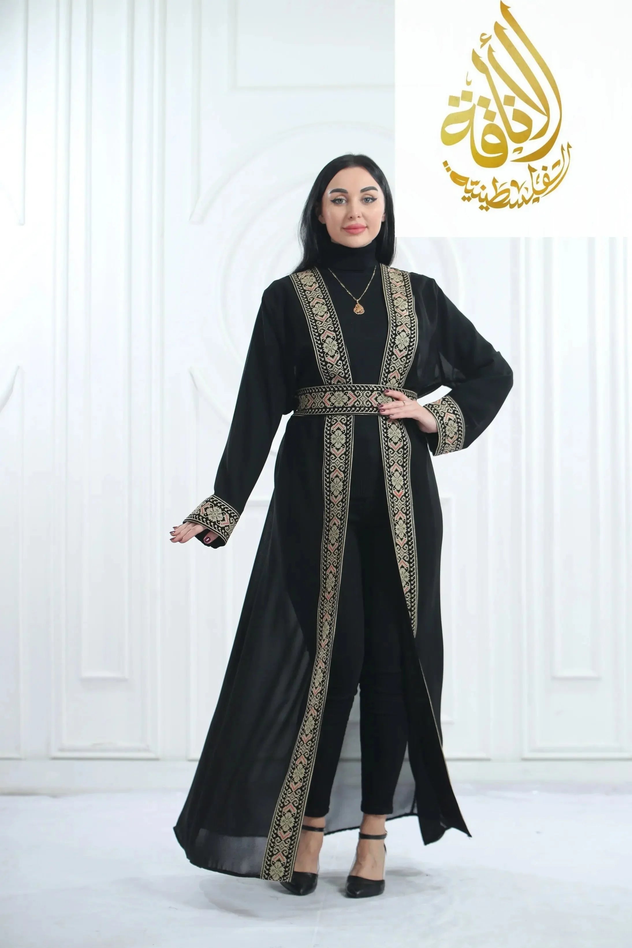 Hala Embroidered Bisht: Luxurious Elegance & Intricate Craftsmanship Palestinian Elegance
