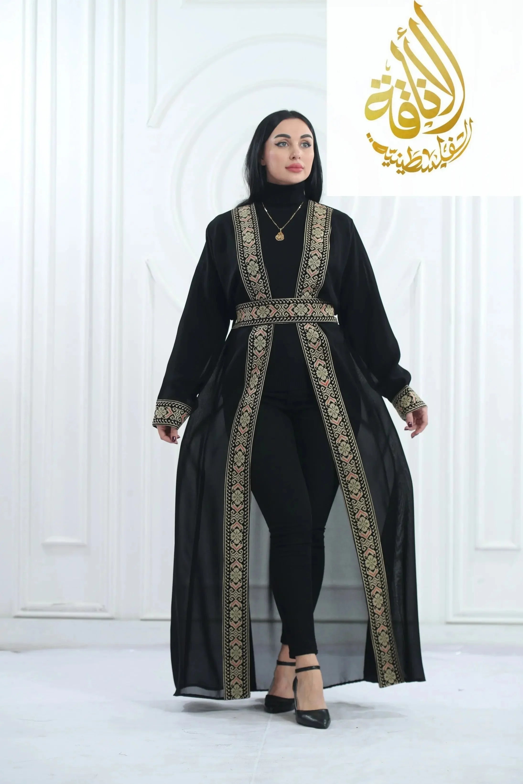 Hala Embroidered Bisht: Luxurious Elegance & Intricate Craftsmanship Palestinian Elegance