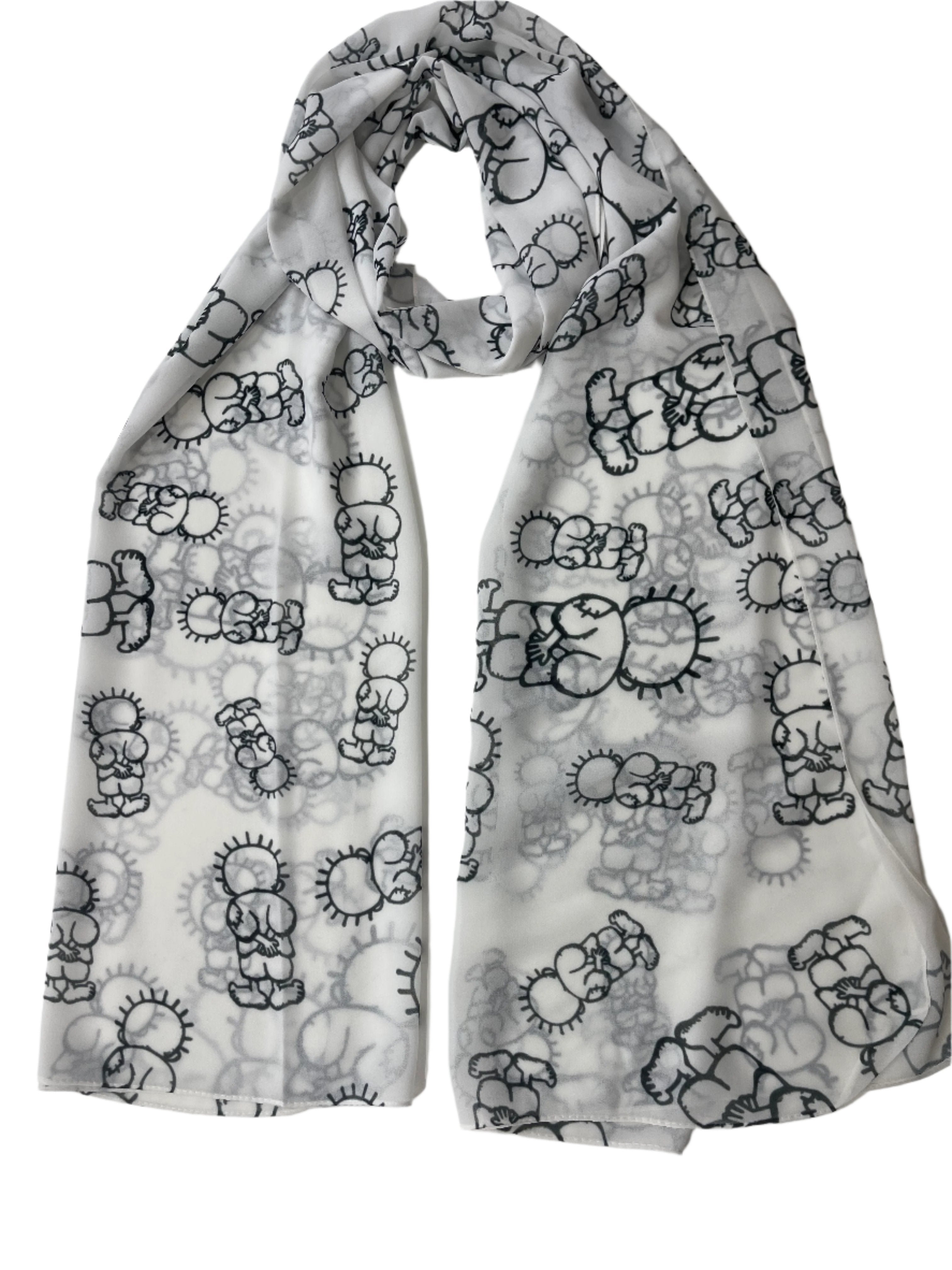 Handala Kuffiyeh Print High-Quality Chiffon Hijab Palestinian Elegance