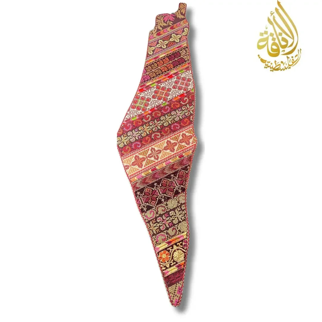 Handcrafted Tatreez Embroidered Home Decor - Palestine Country Shape Palestinian Elegance
