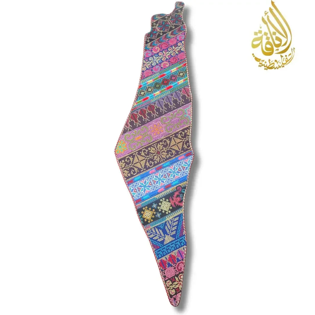 Handcrafted Tatreez Embroidered Home Decor - Palestine Country Shape Palestinian Elegance