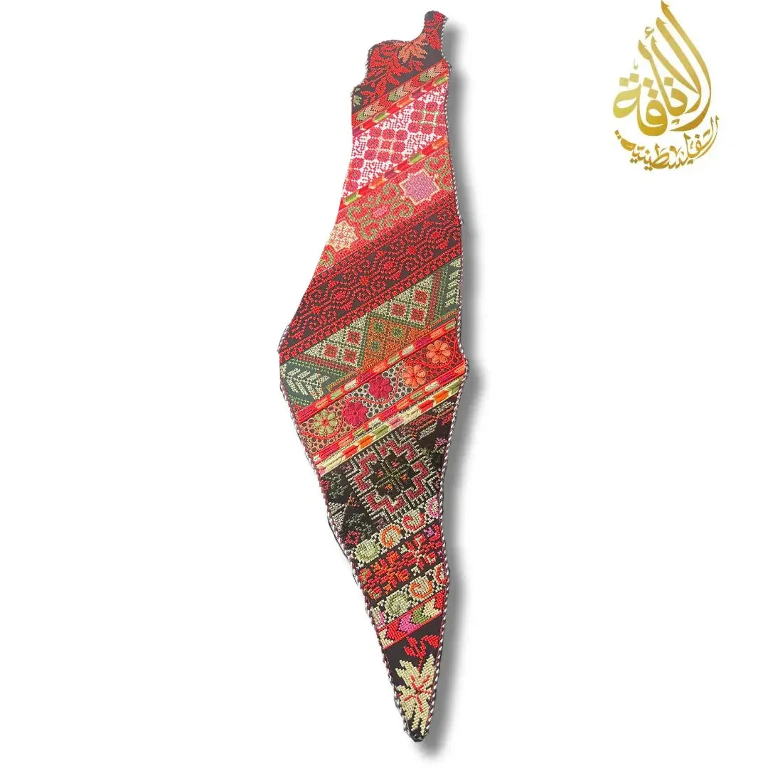 Handcrafted Tatreez Embroidered Home Decor - Palestine Country Shape Palestinian Elegance