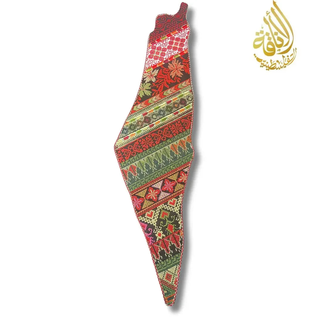 Handcrafted Tatreez Embroidered Home Decor - Palestine Country Shape Palestinian Elegance