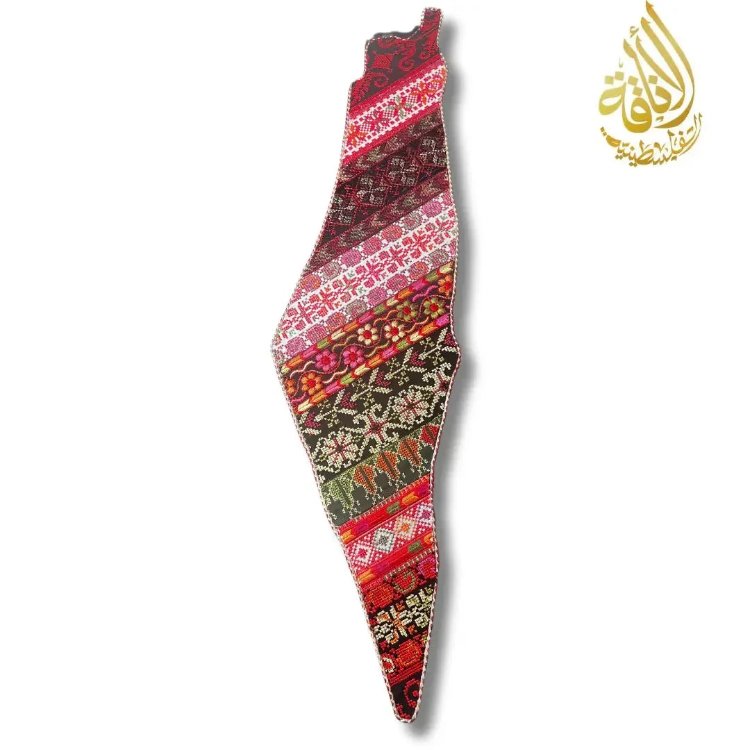 Handcrafted Tatreez Embroidered Home Decor - Palestine Country Shape Palestinian Elegance