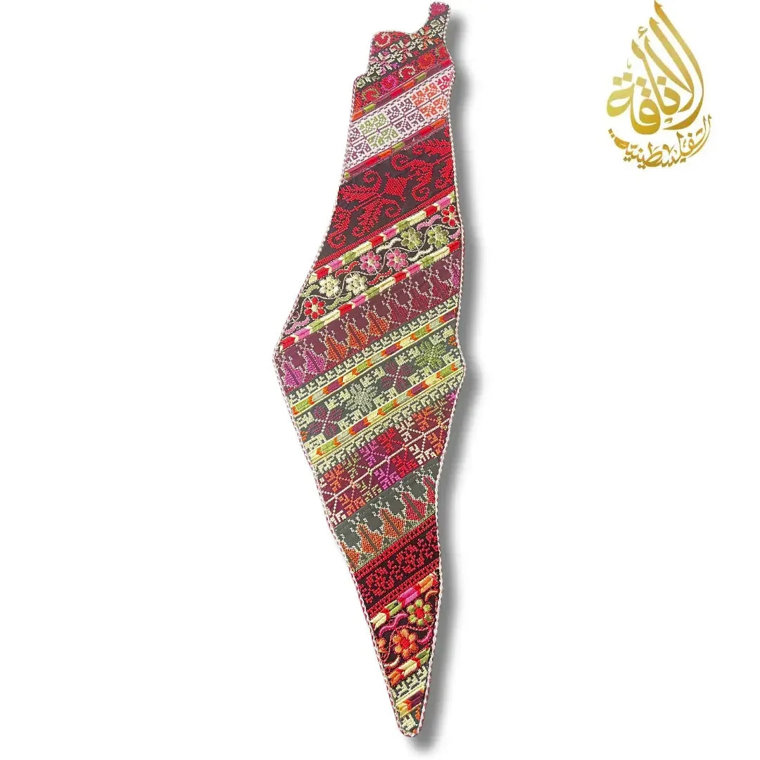Handcrafted Tatreez Embroidered Home Decor - Palestine Country Shape Palestinian Elegance