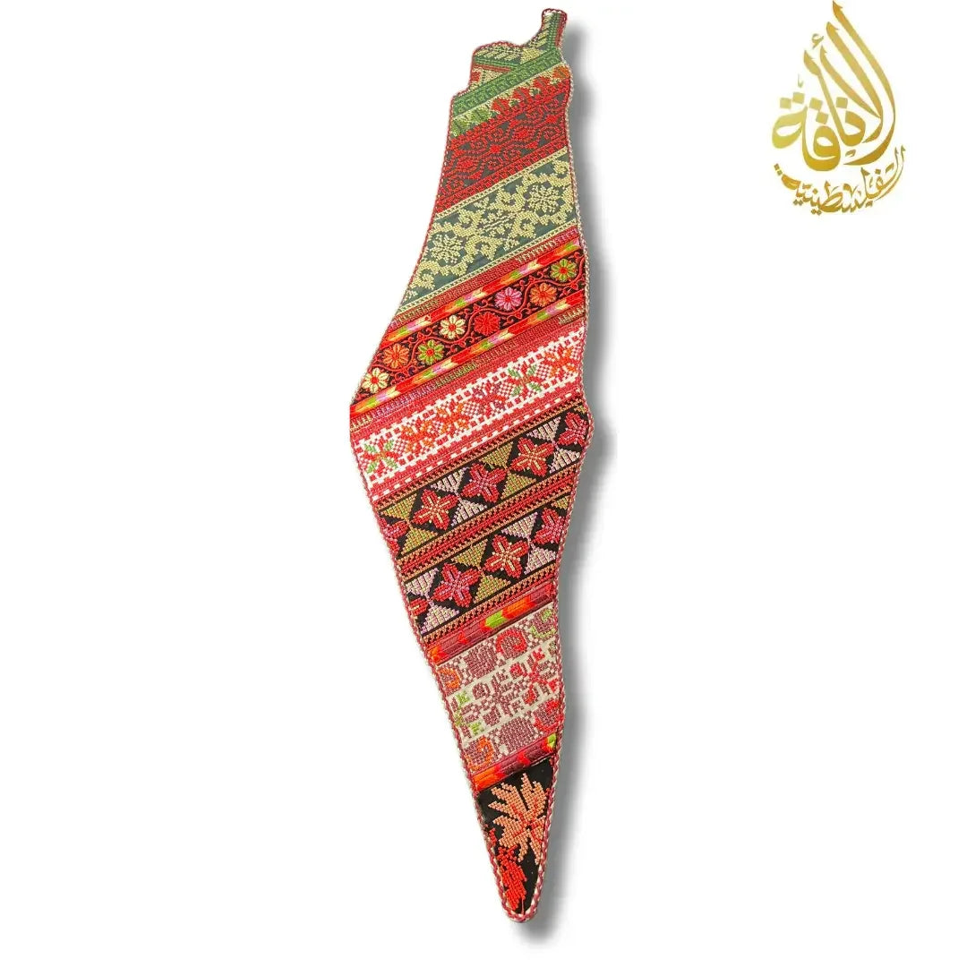 Handcrafted Tatreez Embroidered Home Decor - Palestine Country Shape Palestinian Elegance