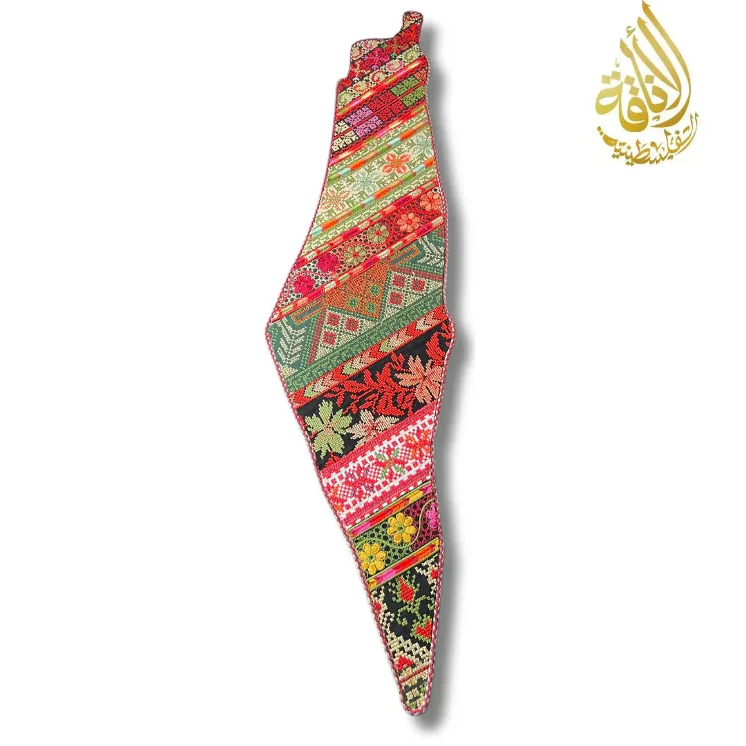 Handcrafted Tatreez Embroidered Home Decor - Palestine Country Shape Palestinian Elegance