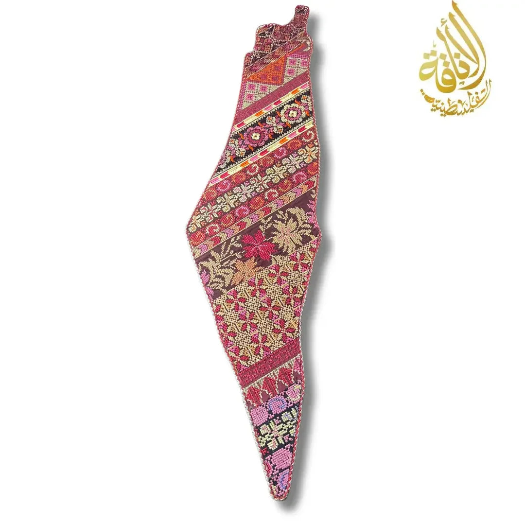 Handcrafted Tatreez Embroidered Home Decor - Palestine Country Shape Palestinian Elegance