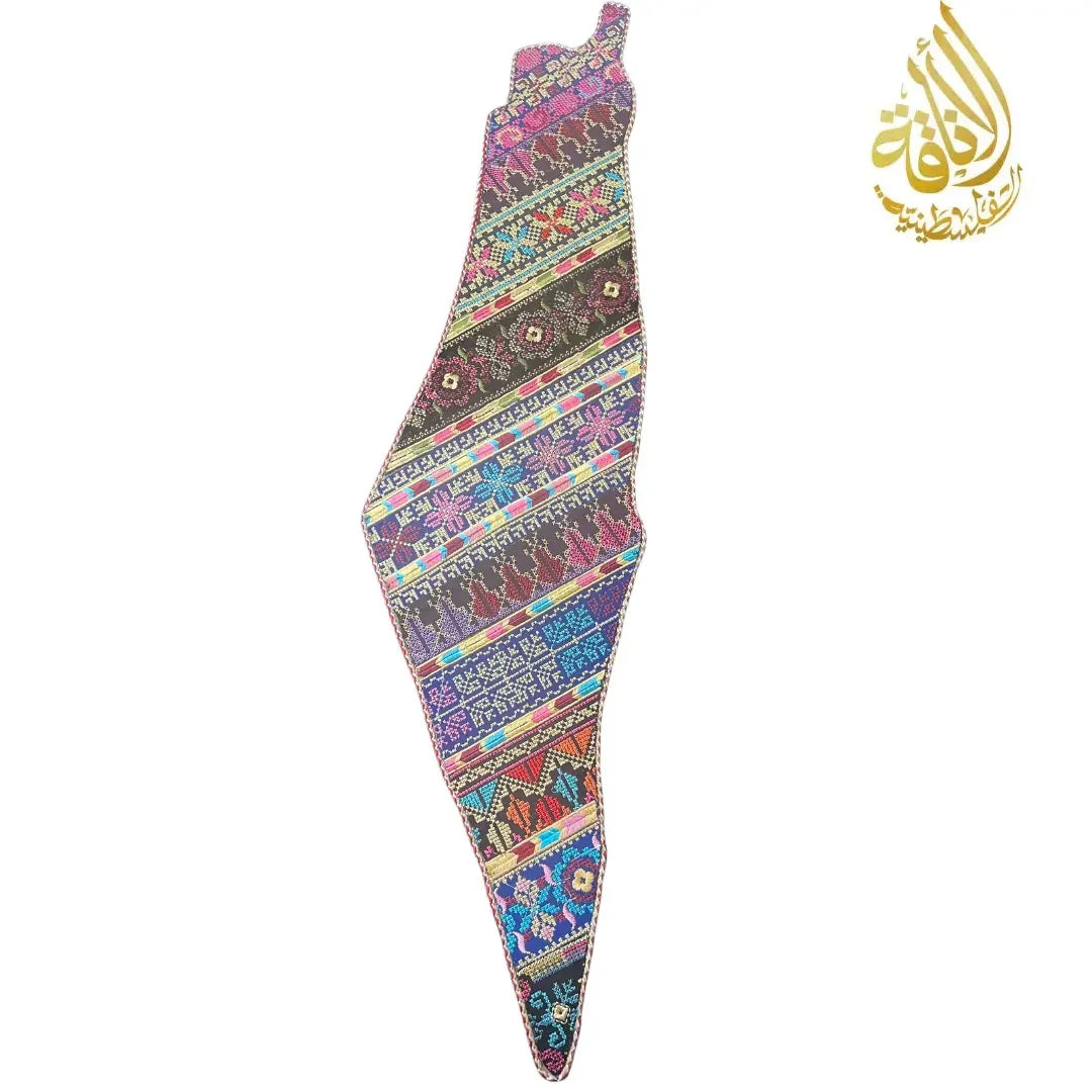 Handcrafted Tatreez Embroidered Home Decor - Palestine Country Shape Palestinian Elegance