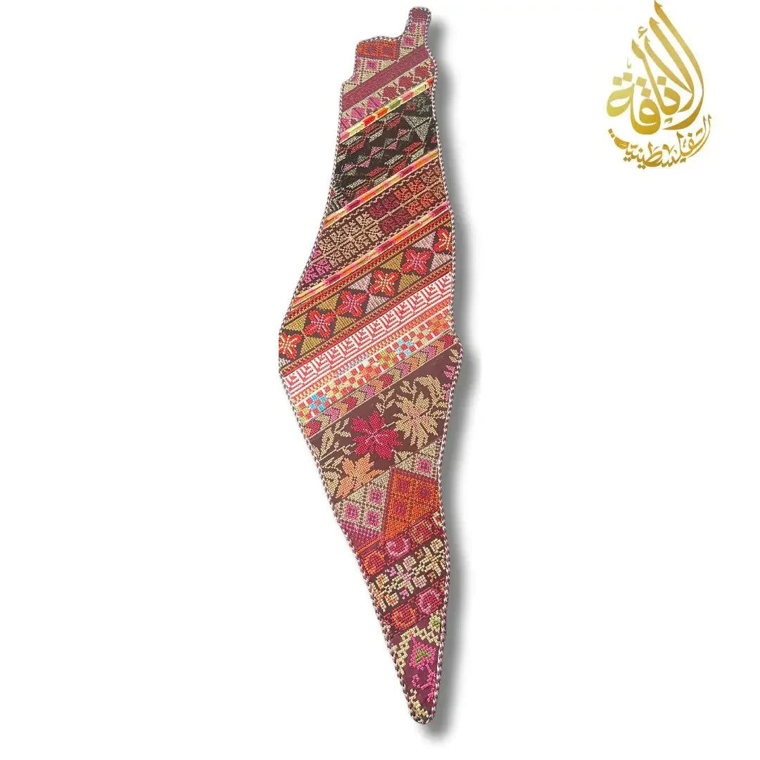 Handcrafted Tatreez Embroidered Home Decor - Palestine Country Shape Palestinian Elegance
