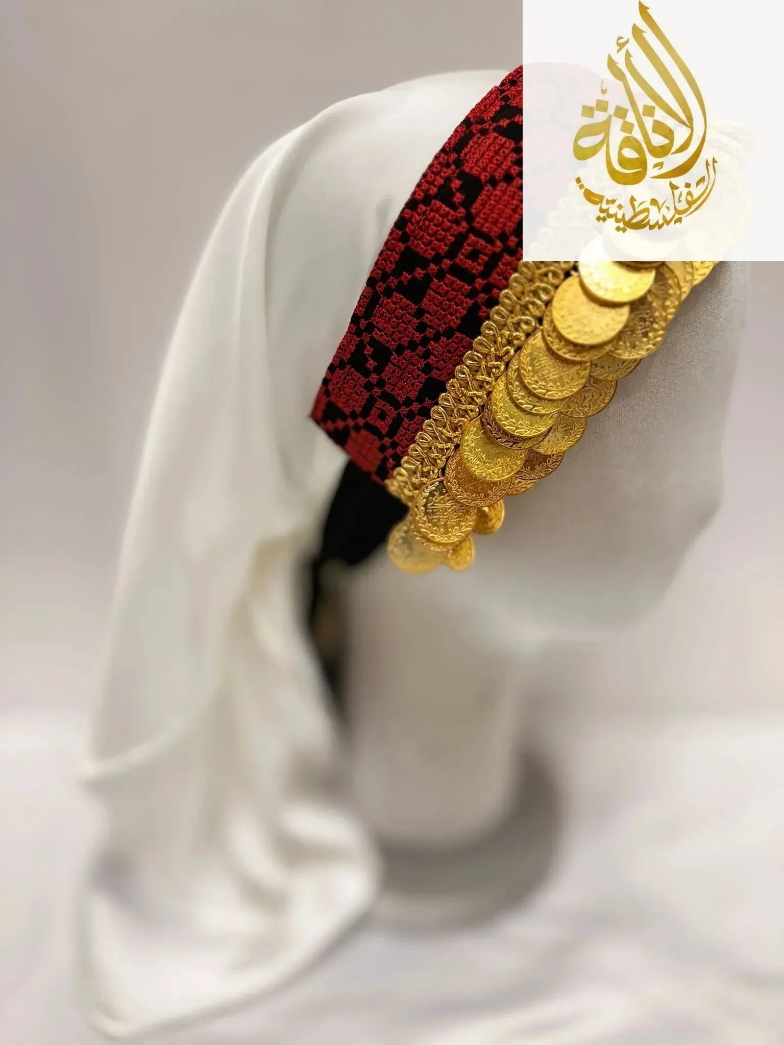 Head Lerat Bandana with Double Gold Coins: Unique Luxury for Your Style Palestinian Elegance
