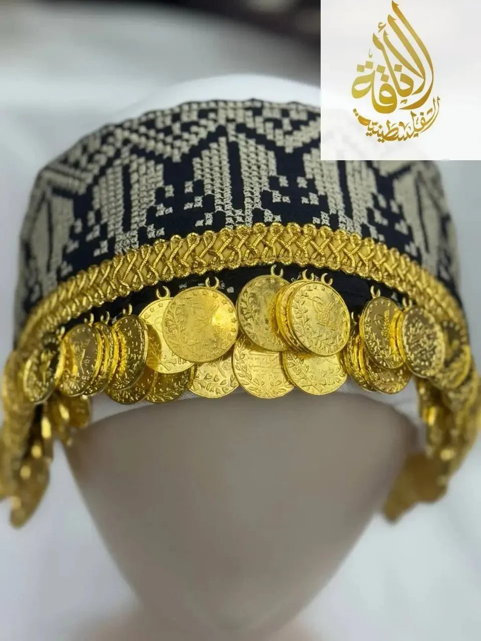 Head Lerat Bandana with Double Gold Coins: Unique Luxury for Your Style Palestinian Elegance