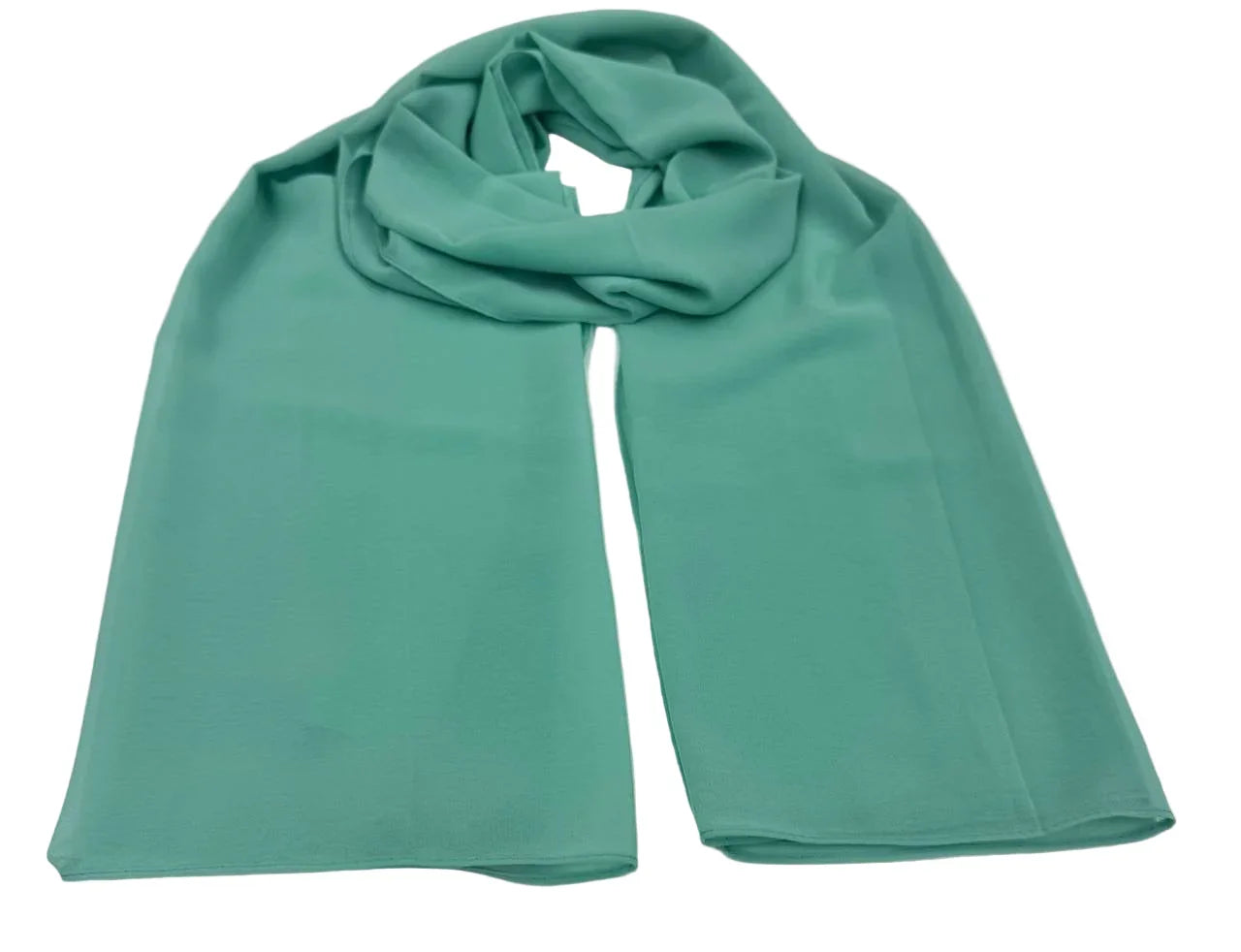High quality Chiffon Hijab in teal color, soft and elegant for daily wear or special occasions