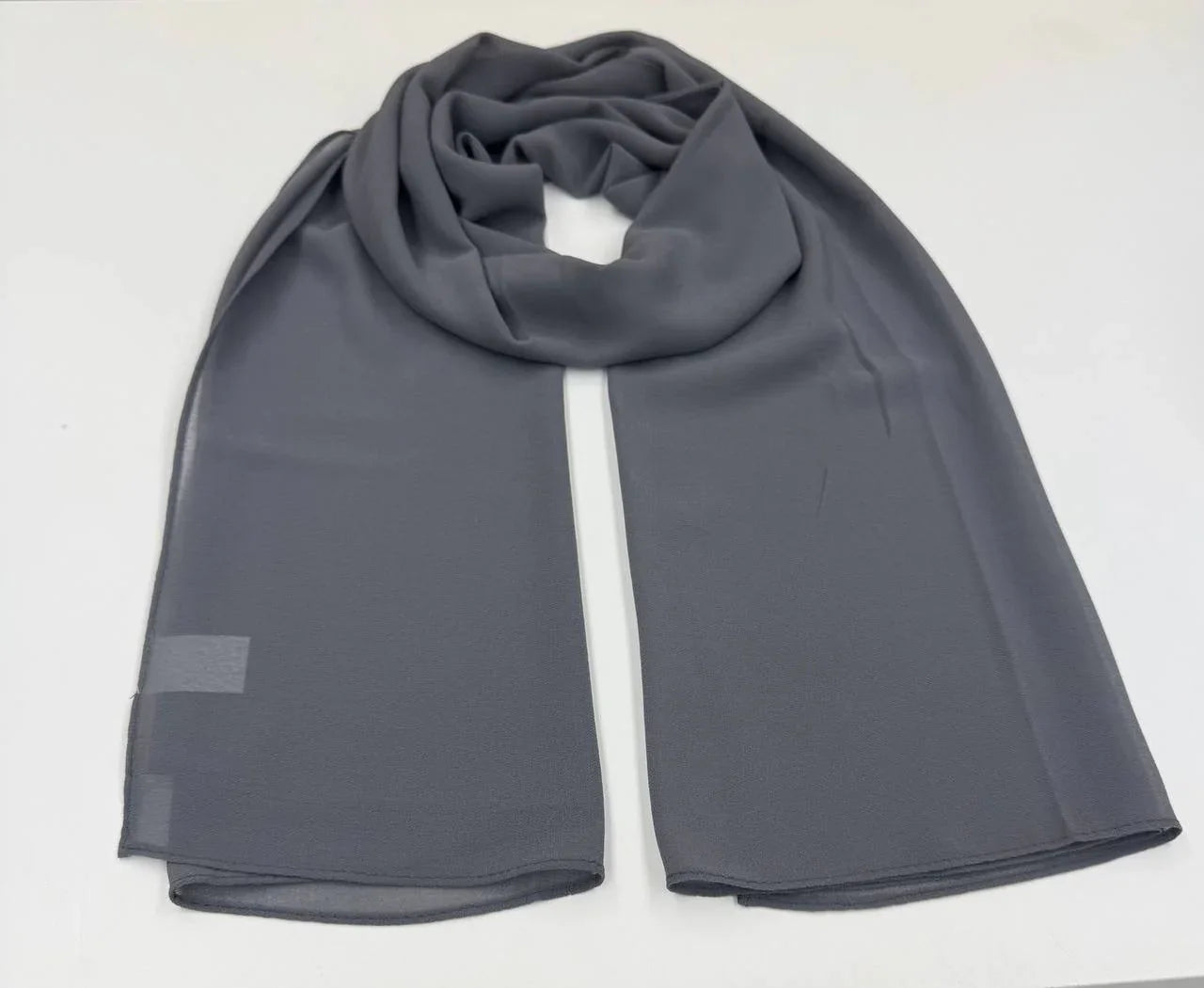 Elegant gray high quality Chiffon Hijab by Palestinian Elegance, perfect for versatile styling
