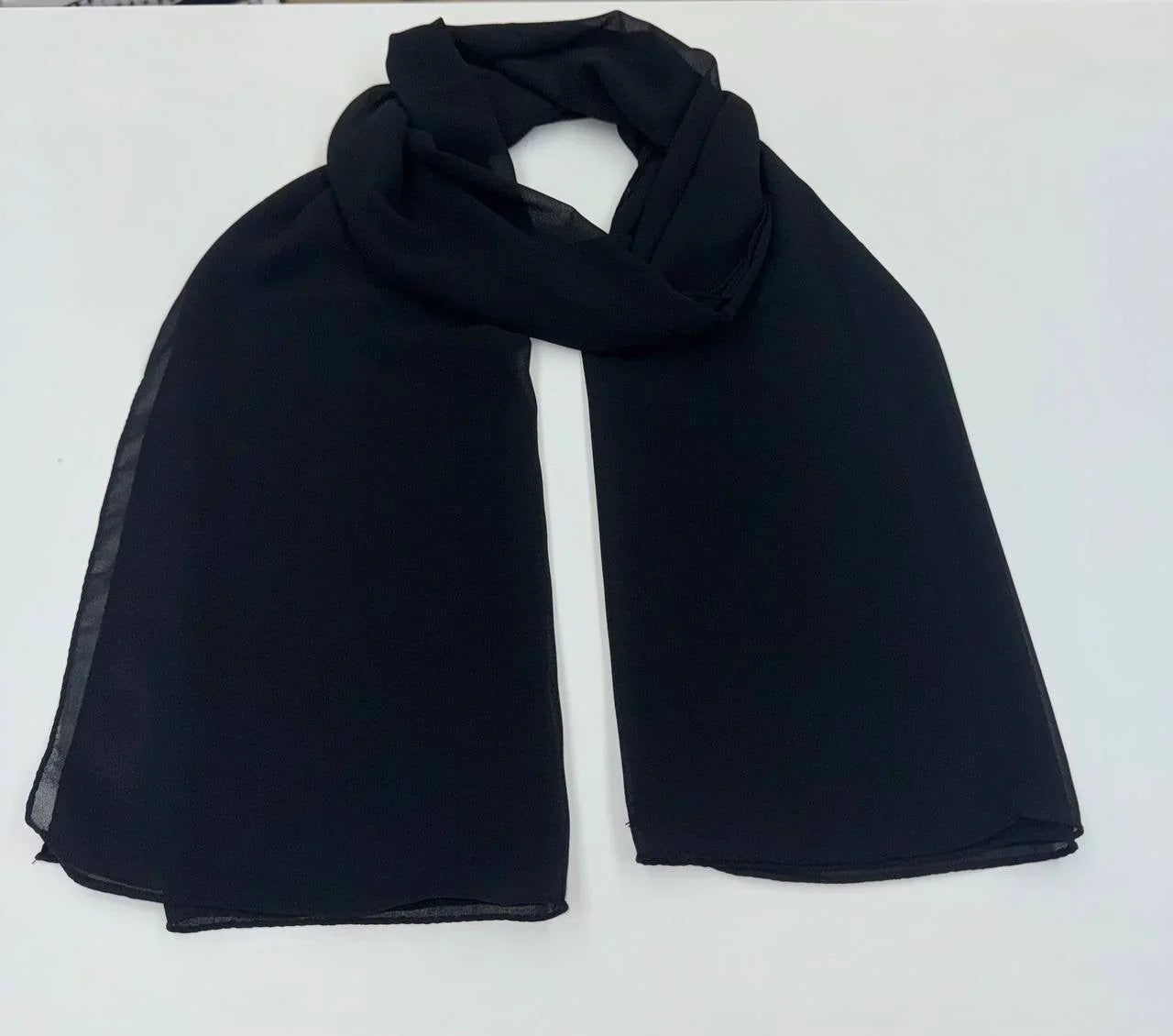 Elegant black high quality Chiffon Hijab perfect for versatile styling and everyday wear