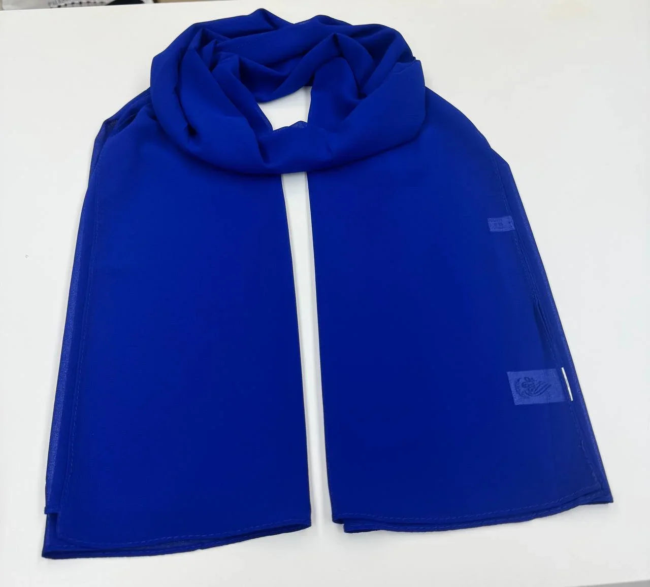 High quality Chiffon Hijab in vibrant blue, soft and breathable fabric for elegant styling