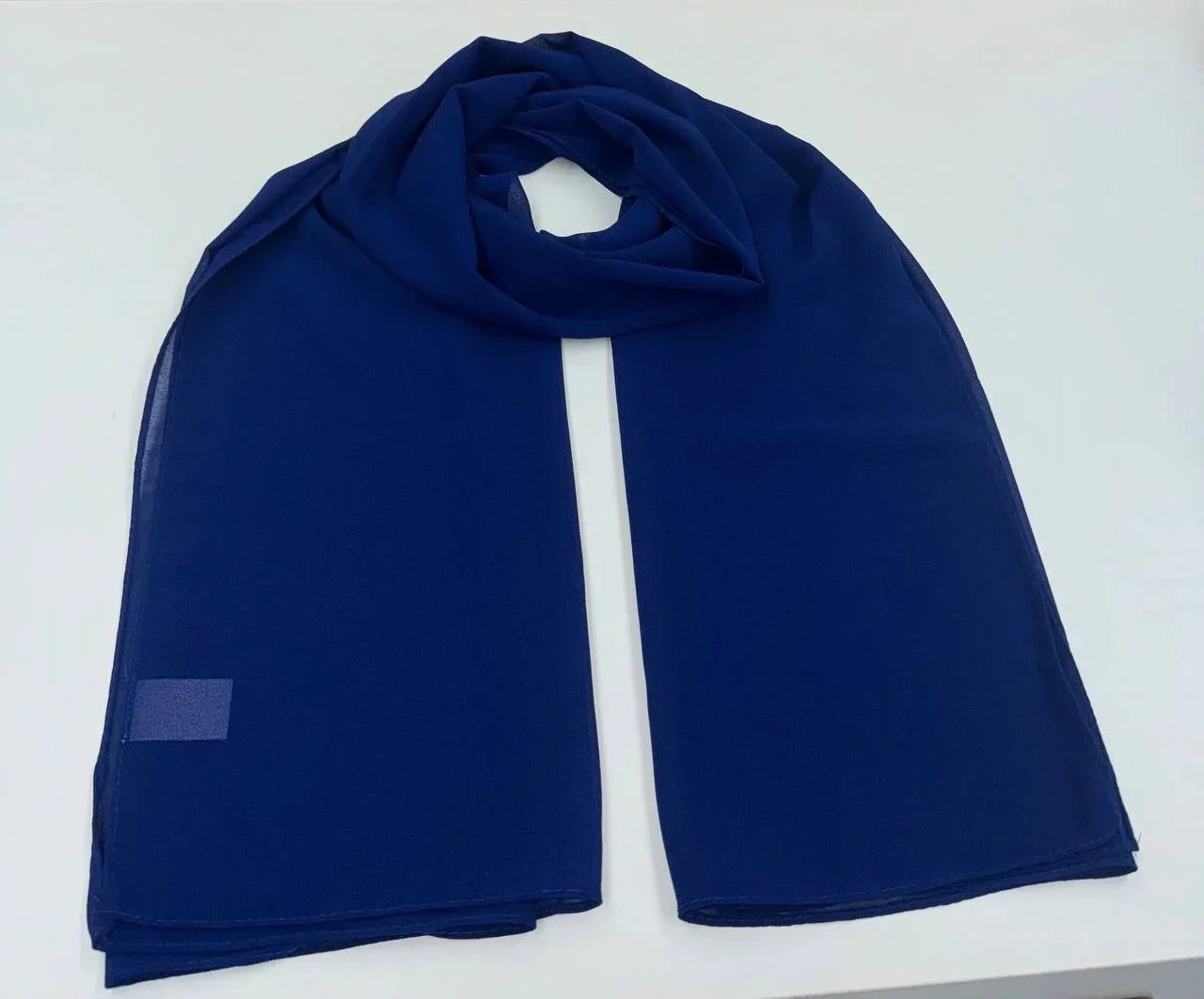 Elegant navy blue High quality Chiffon Hijab, perfect for modest fashion styling and versatile wear