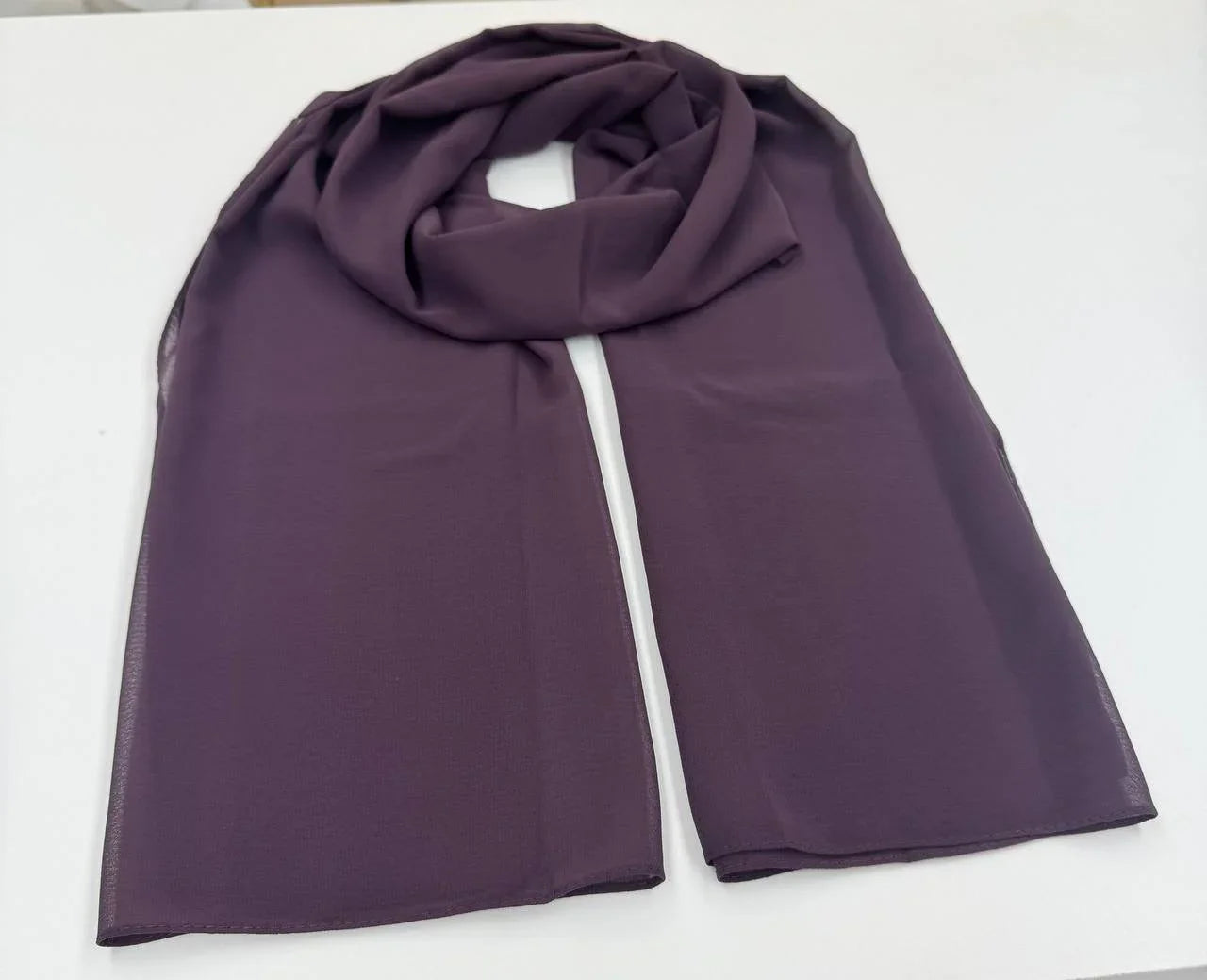 High quality Chiffon Hijab in deep purple color, perfect for elegant everyday wear