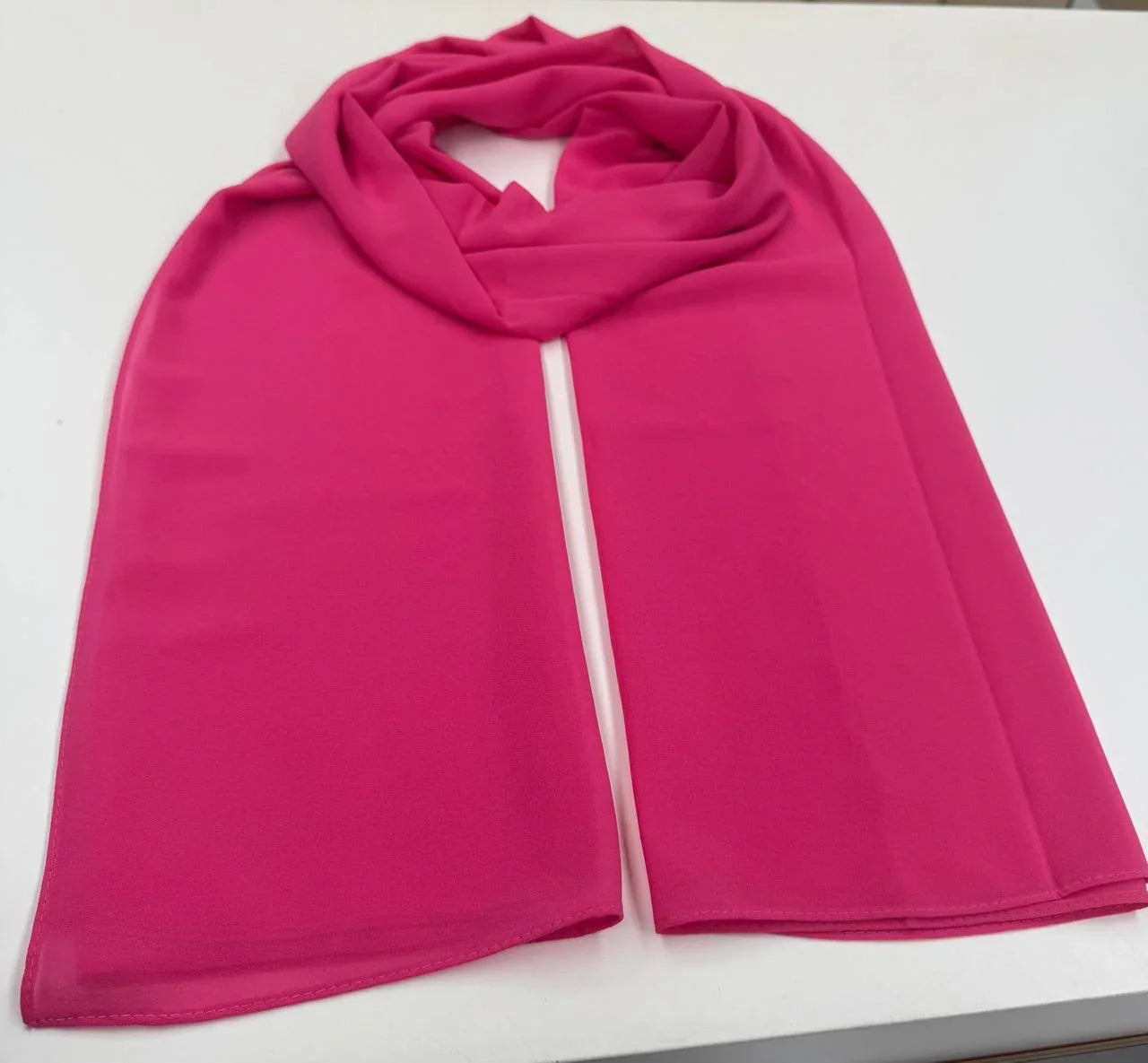 High Quality Chiffon Hijab in vibrant pink, perfect for elegant and stylish outfits