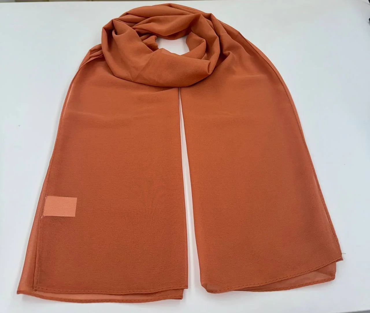 High Quality Chiffon Hijab in Warm Orange Shade for Elegant Styling and Comfort