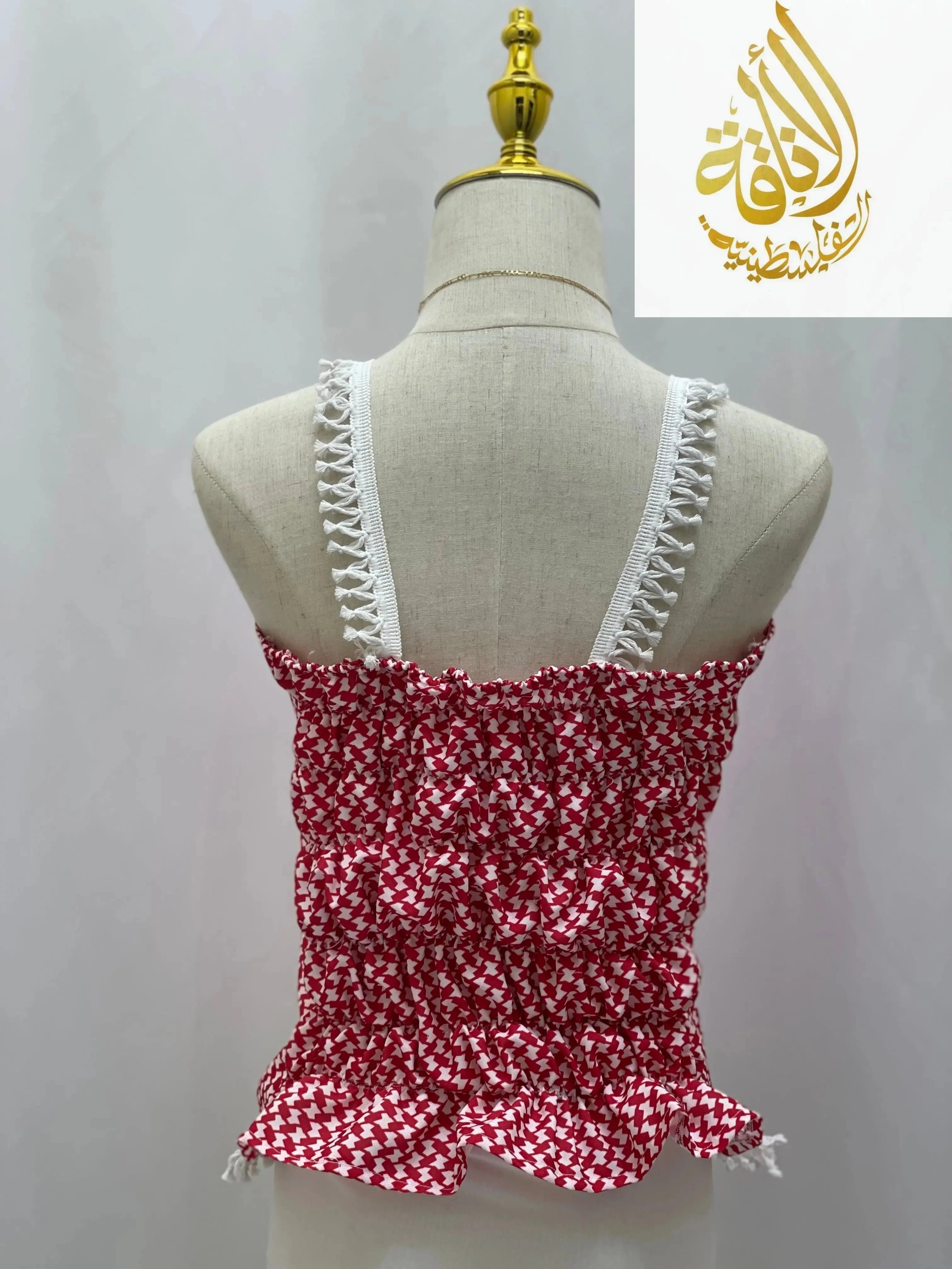 High-Quality Red Kuffiyeh Smagh Cropped Top: Bold Tradition Meets Modern Style Palestinian Elegance