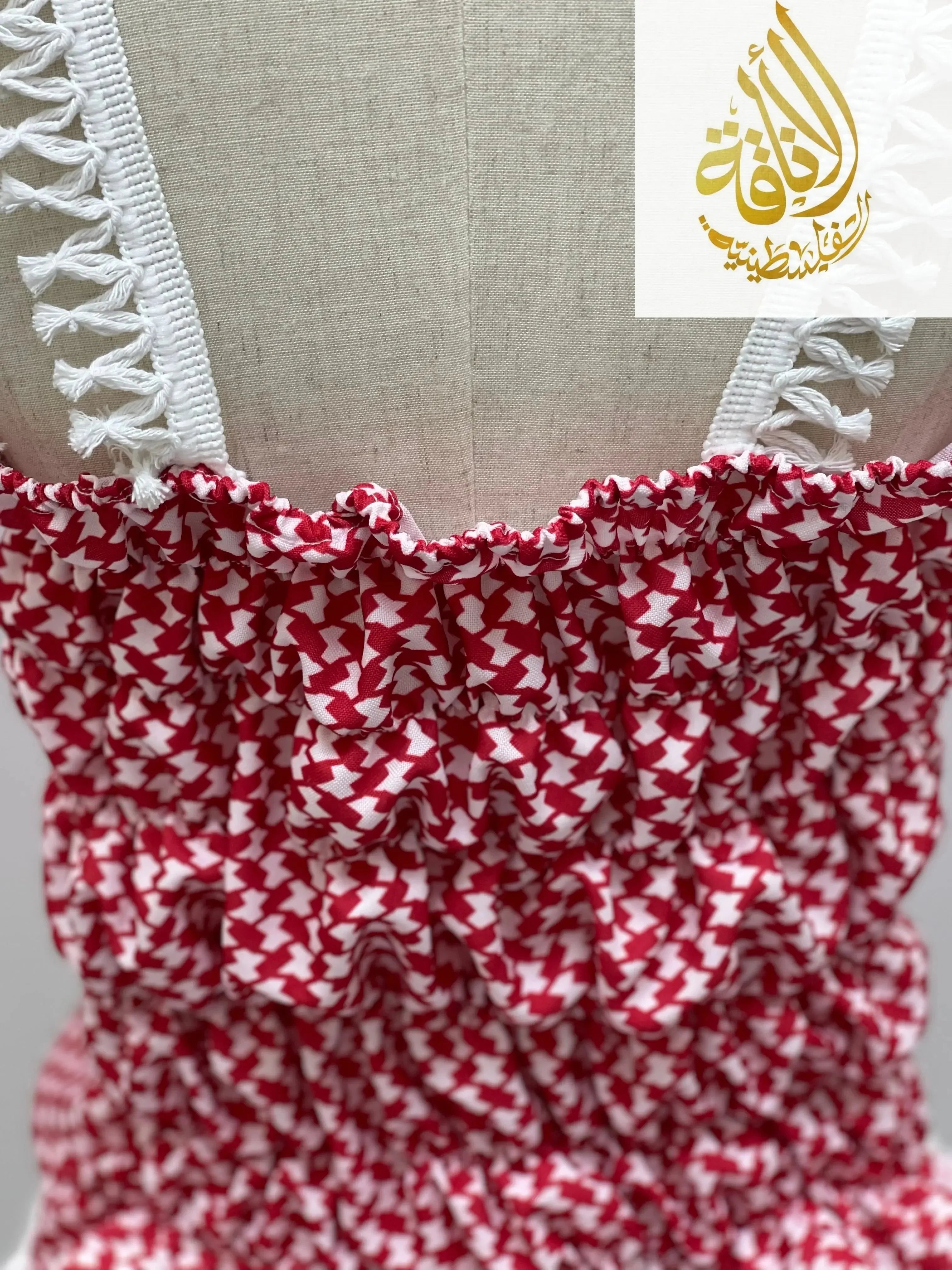 High-Quality Red Kuffiyeh Smagh Cropped Top: Bold Tradition Meets Modern Style Palestinian Elegance