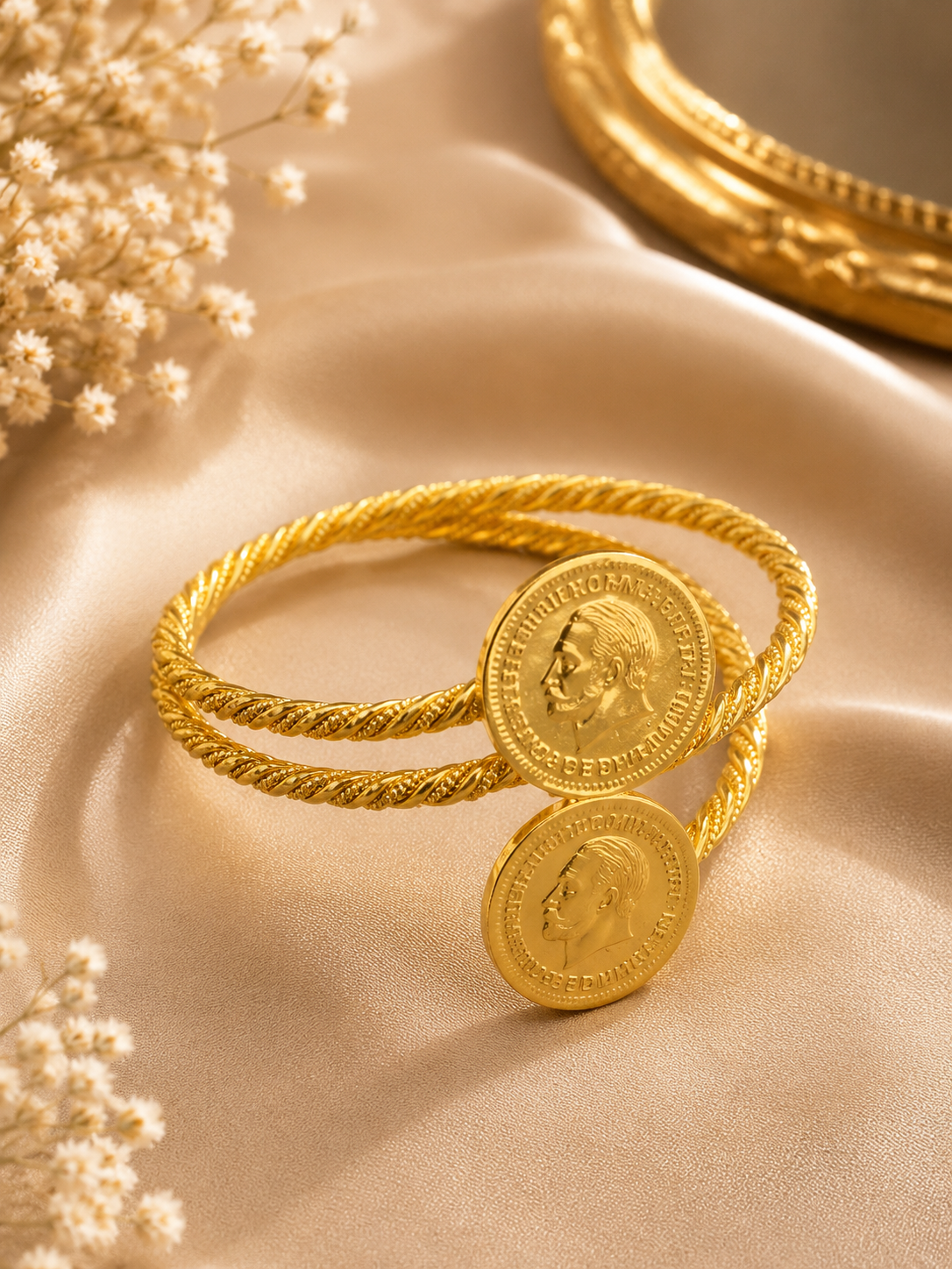 Double Lera Mabroma Pin in Imitated Gold