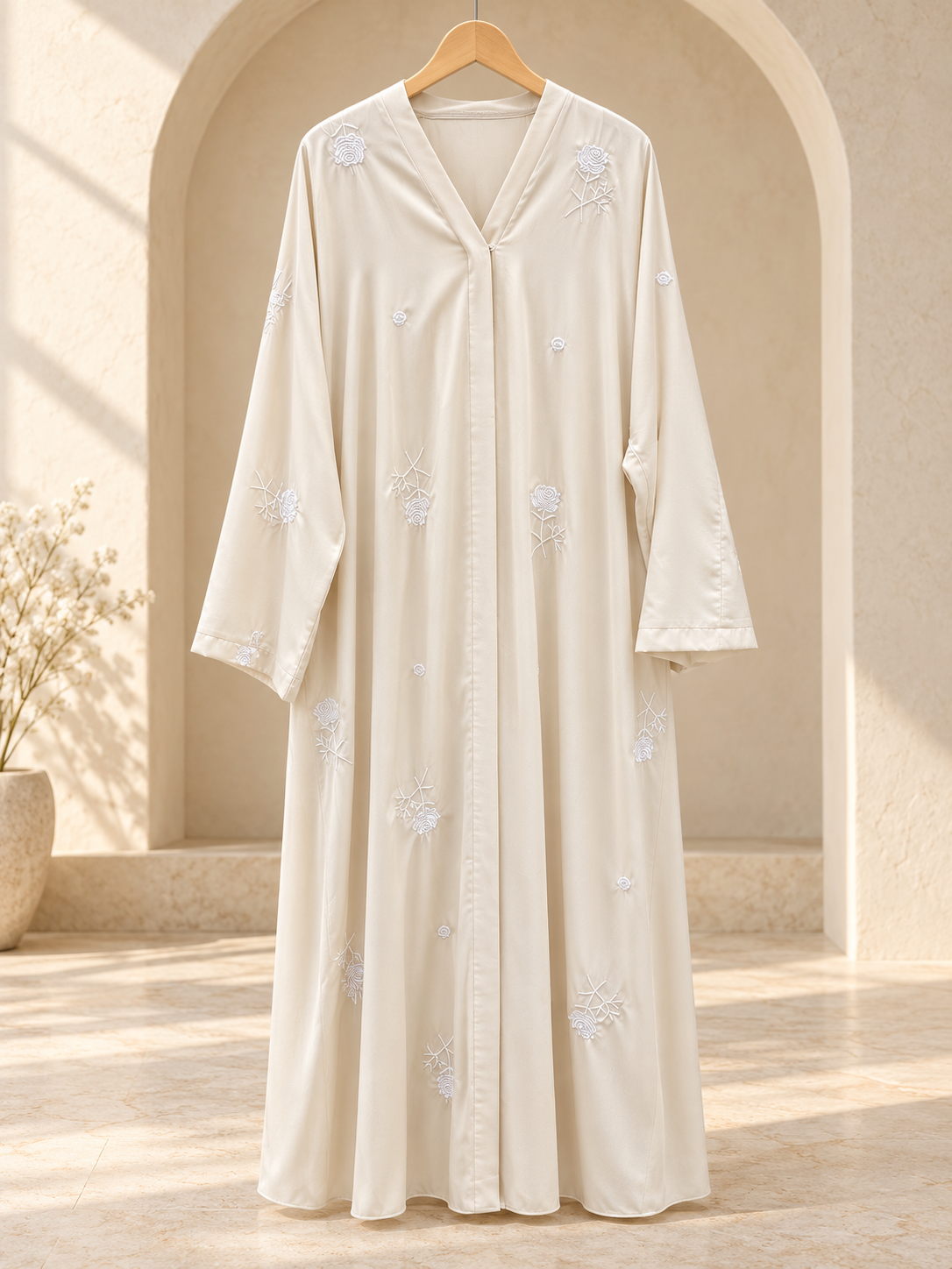 Rose Embroidered Abaya