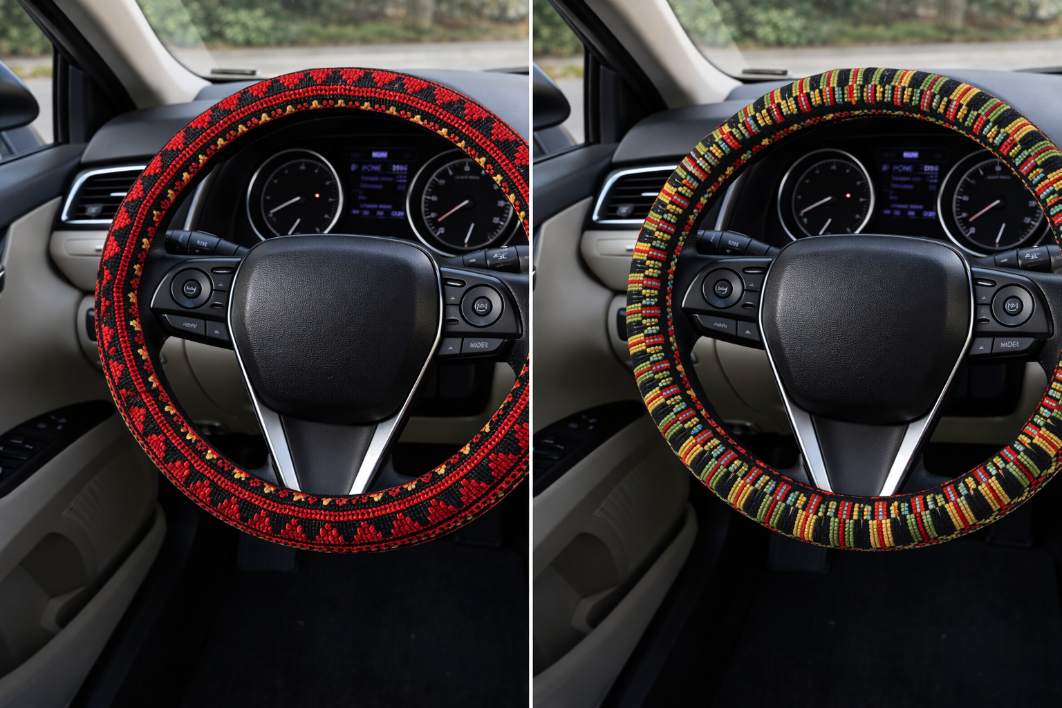 Reversible Beaded Steering Wheel Cover- Elegant Design