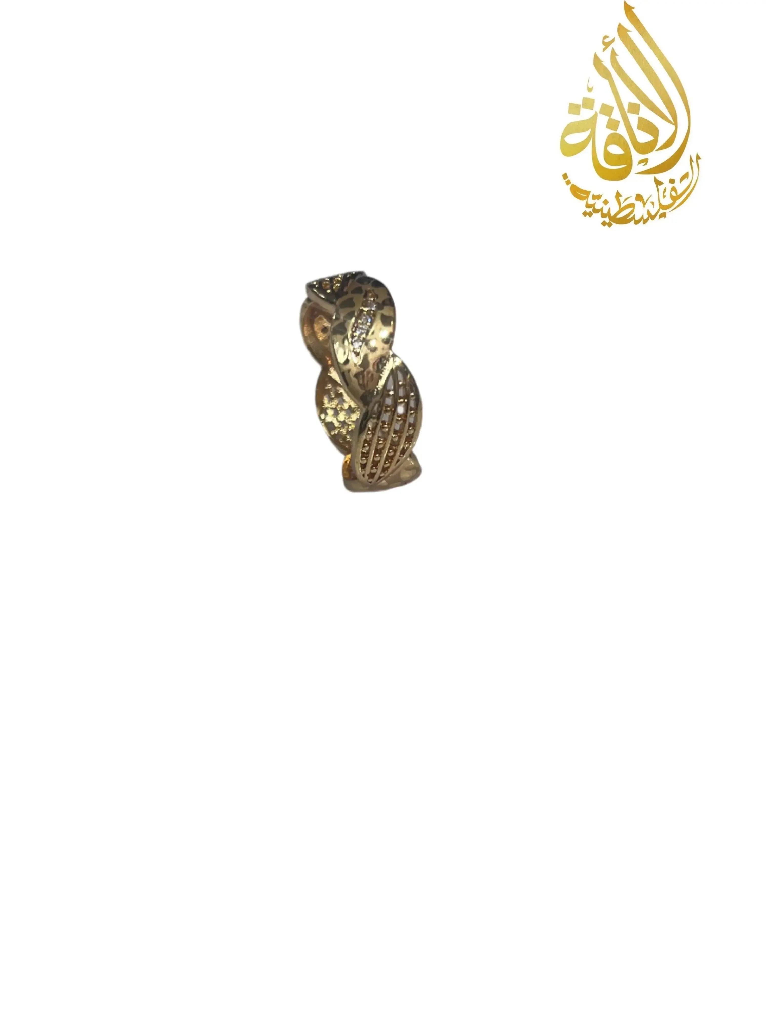 Palestinian Elegance imitation gold heart ring with intricate textured design