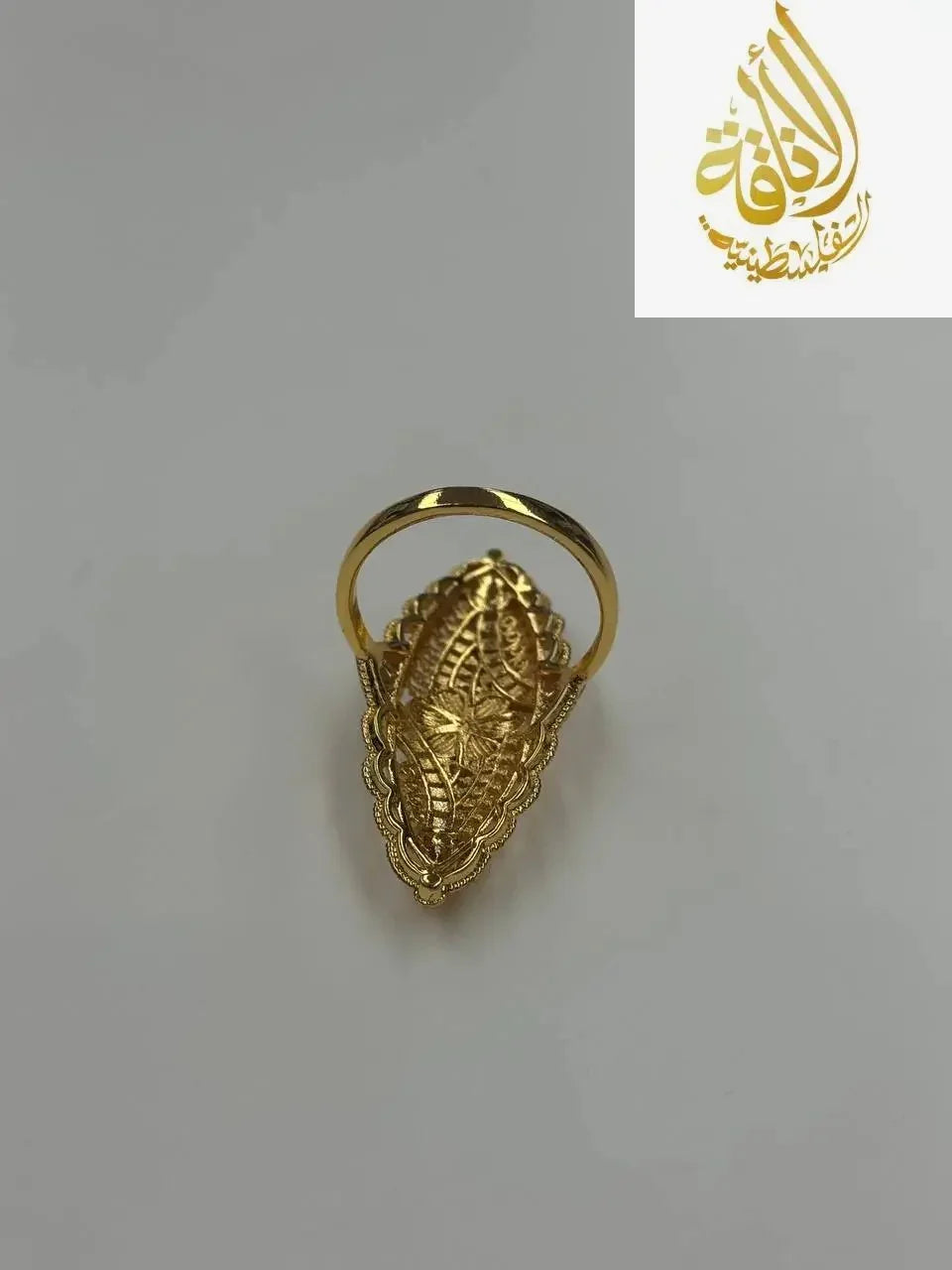 Imitated gold ring by Palestinian Elegance featuring a unique flower ring design with intricate detailing amazing
