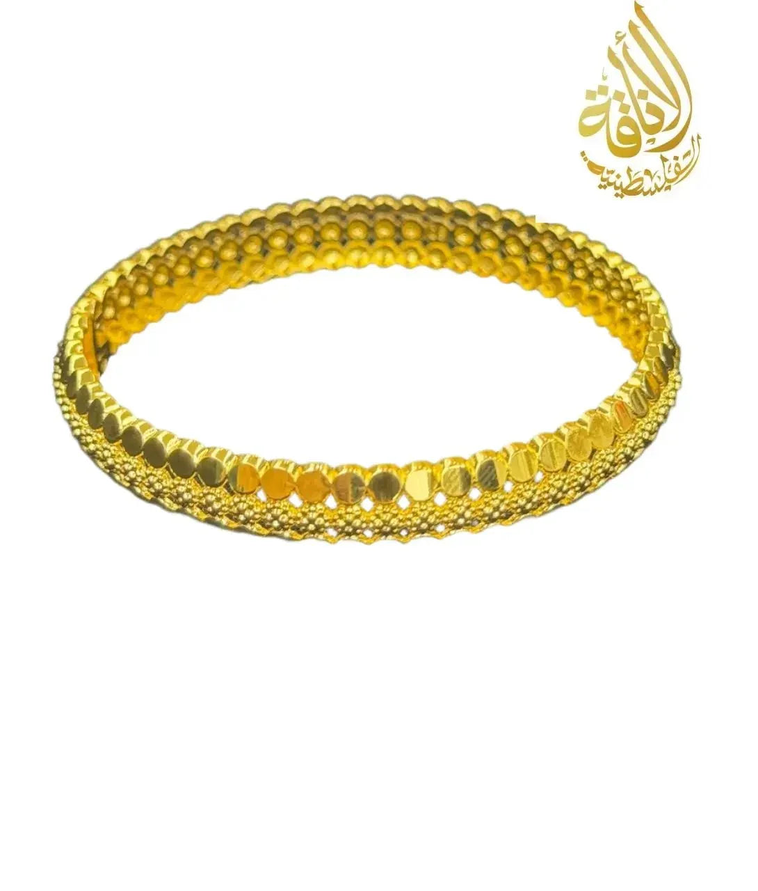 Palestinian Elegance imitation gold bangle bracelet with intricate textured design