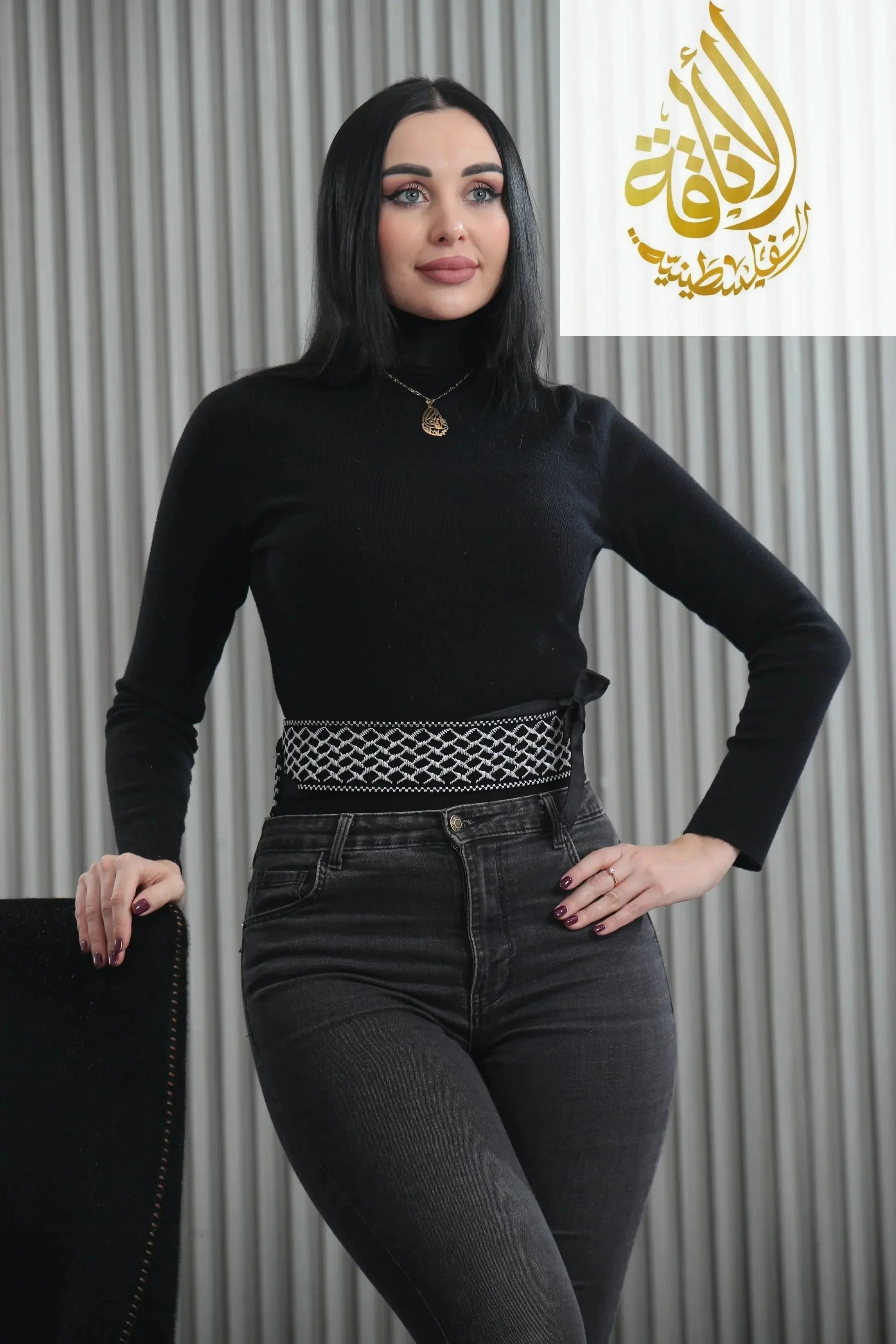 Intricate Design Embroidered Waist Belt Palestinian Elegance